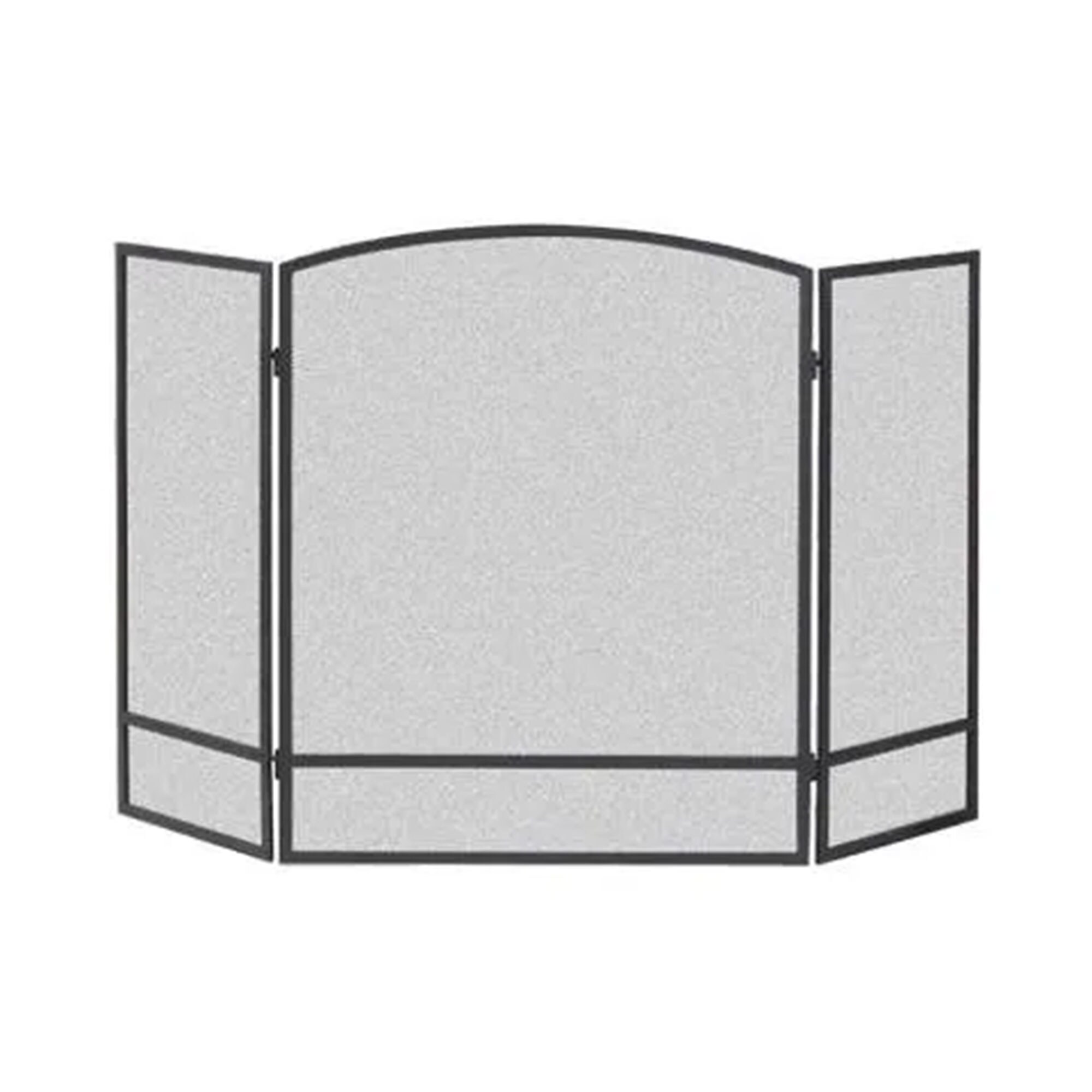 Panacea Products 397556 0.5-in Black Steel 3 -Panel Arched Fireplace Screen