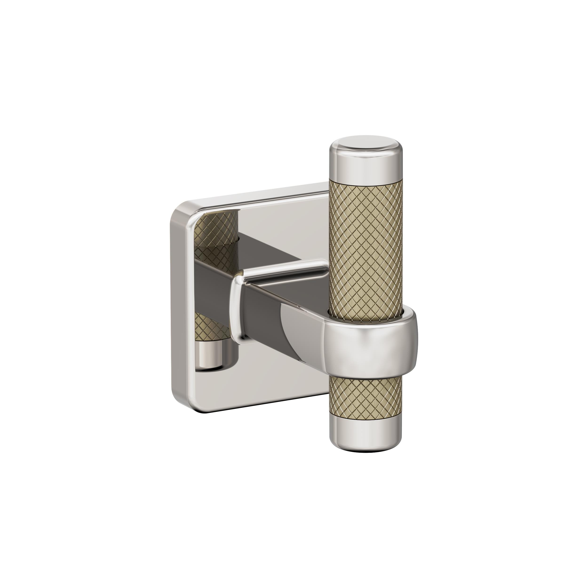 Amerock BH36563PNBBZ Esquire Polished Nickel/Golden Champagne Single -Hook Wall mount Towel Hook
