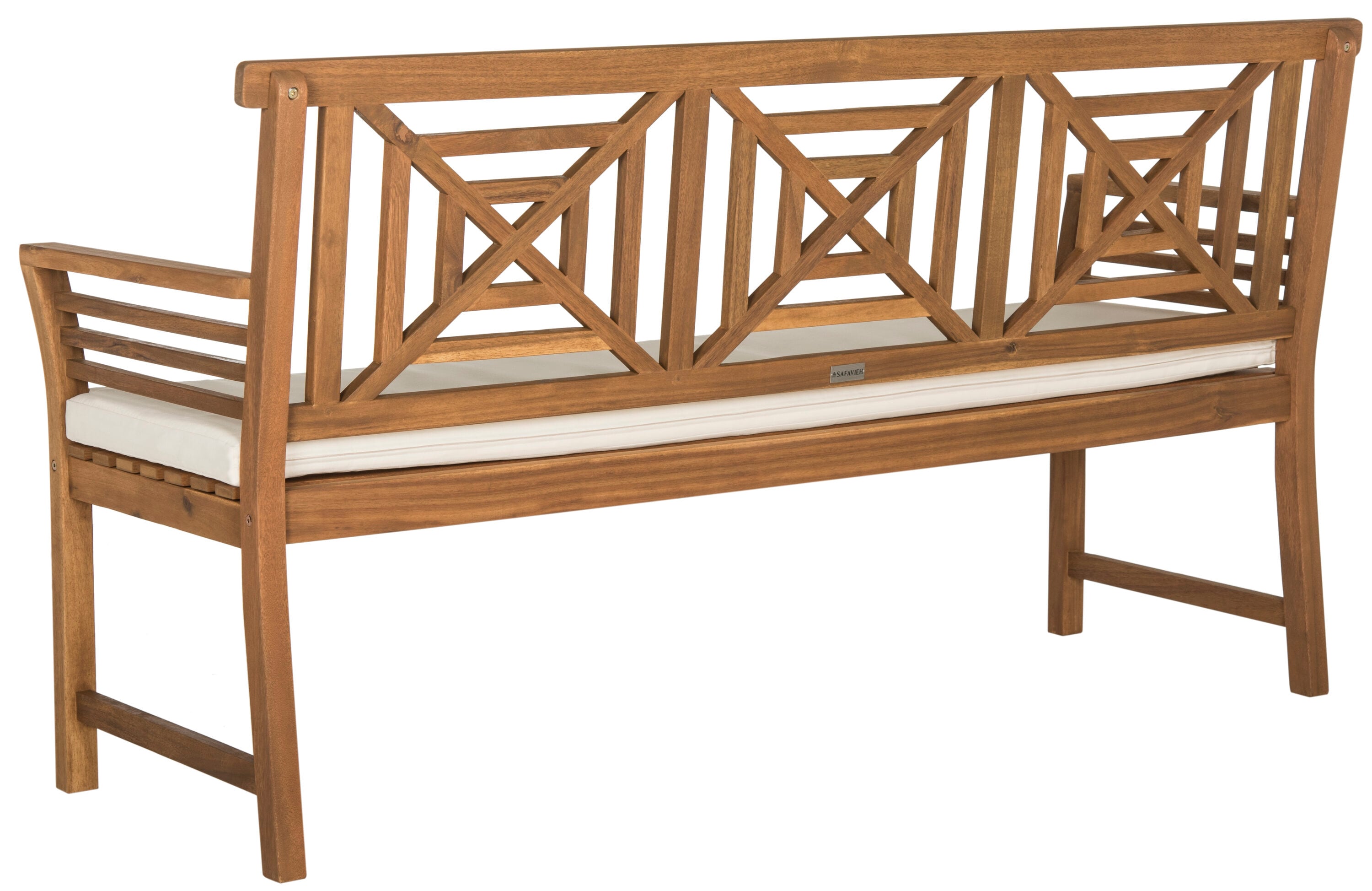 Safavieh PAT6737A Del Mar 63-in W x 34.3-in H Natural/Beige Acacia Traditional Bench