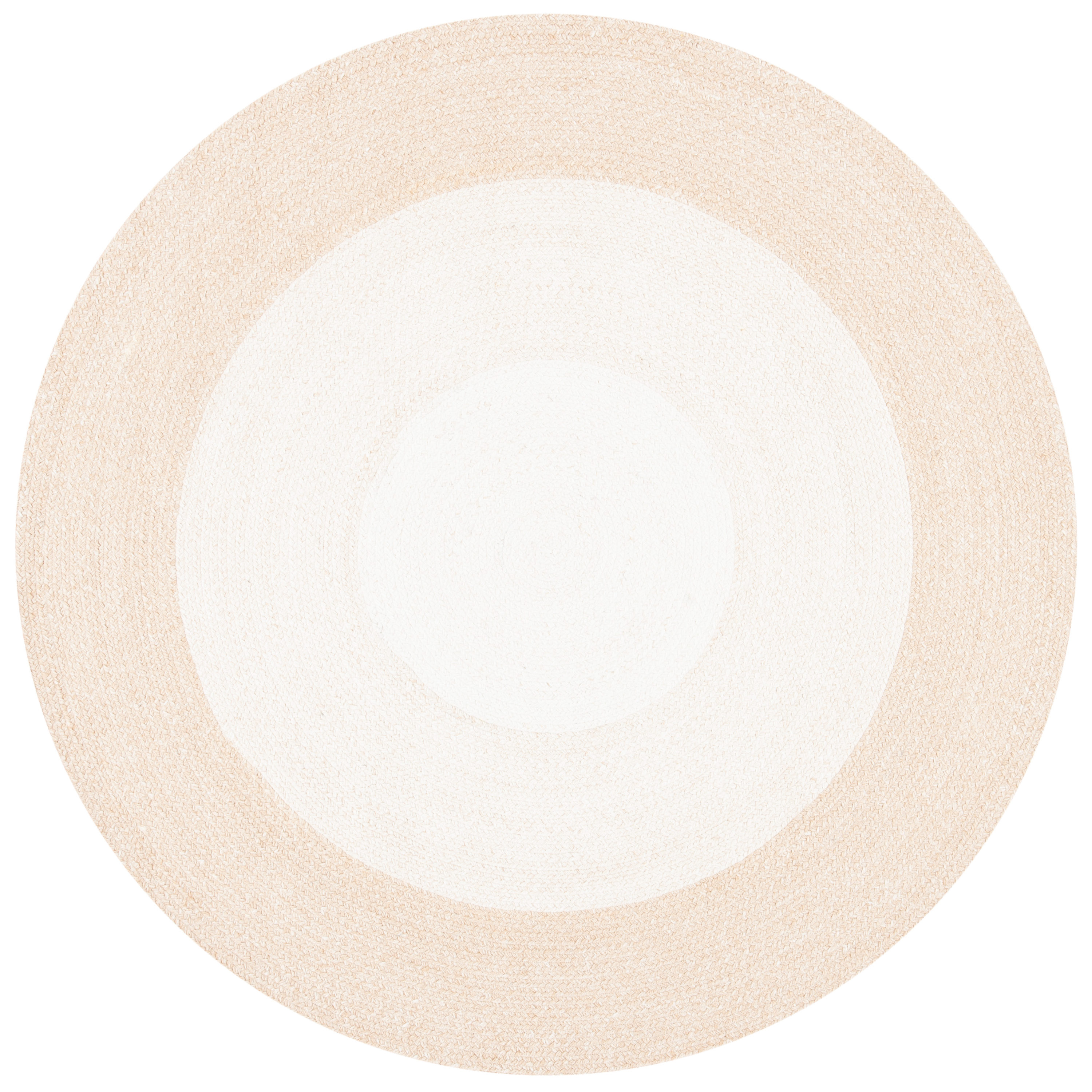 Safavieh BRD802B-6R Braided Edelgard 6 x 6 (ft) Polyester Beige/Ivory Round Indoor Ombre Bohemian/Eclectic Area rug