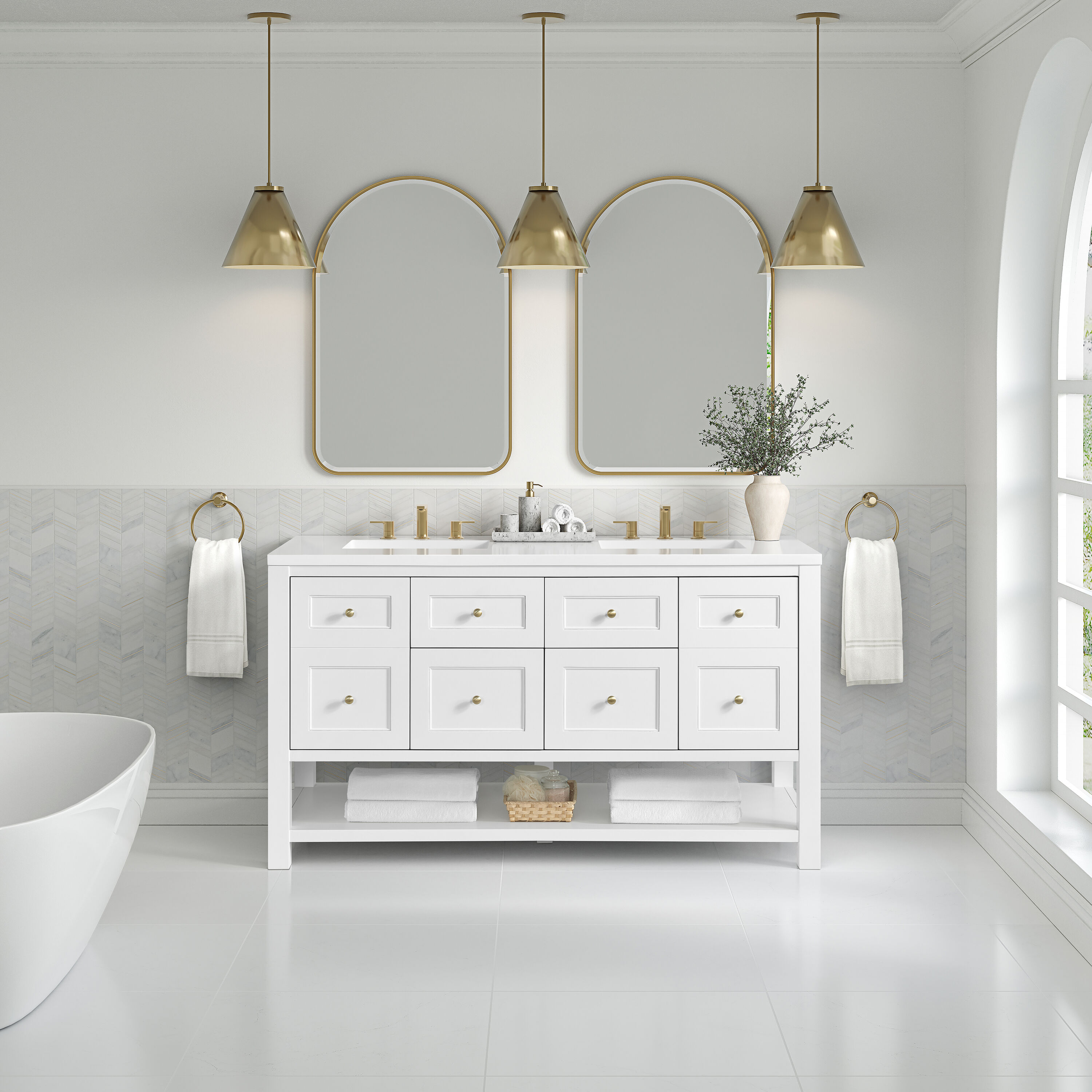 James Martin Vanities 330-V60D-BW-3WZ Bath-Vanity-Combo - View #2