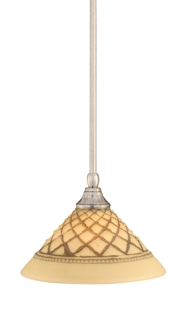  LWTK003348 Brooster Brushed Nickel Transitional Textured Glass Bowl Mini Hanging Pendant Light