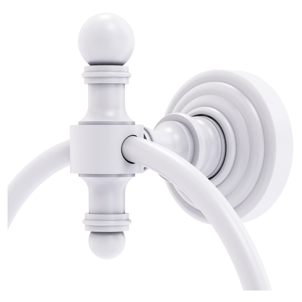 Matte White Brass Traditional Wall Mounted Towel Ring