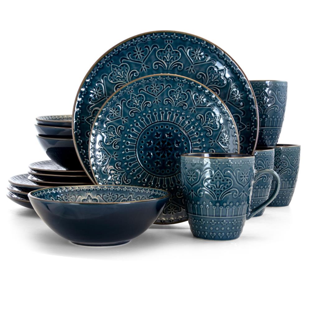 Elama Blue Stoneware Dinnerware