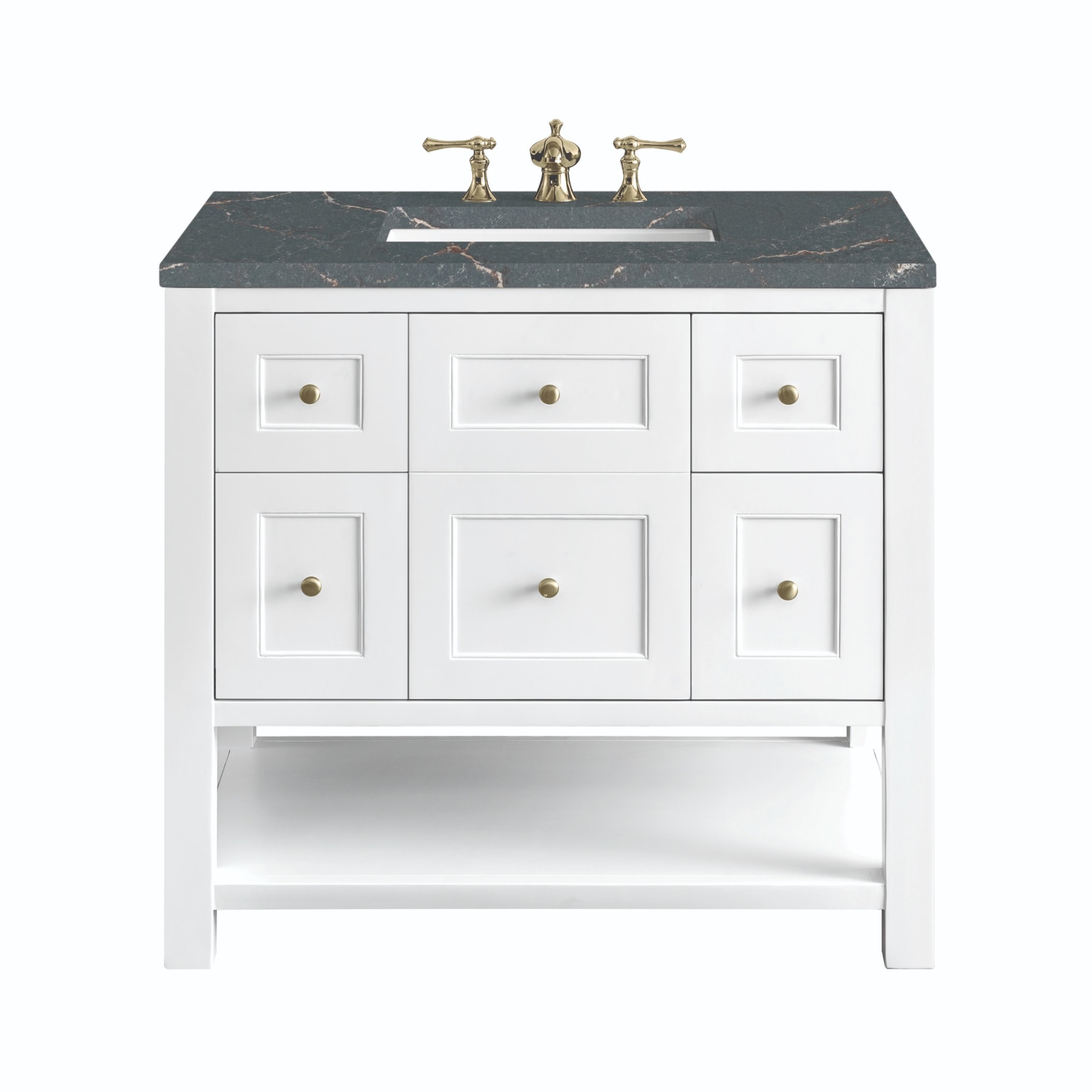 James Martin Vanities Breckenridge 36-in Bright White Bathroom Vanity with