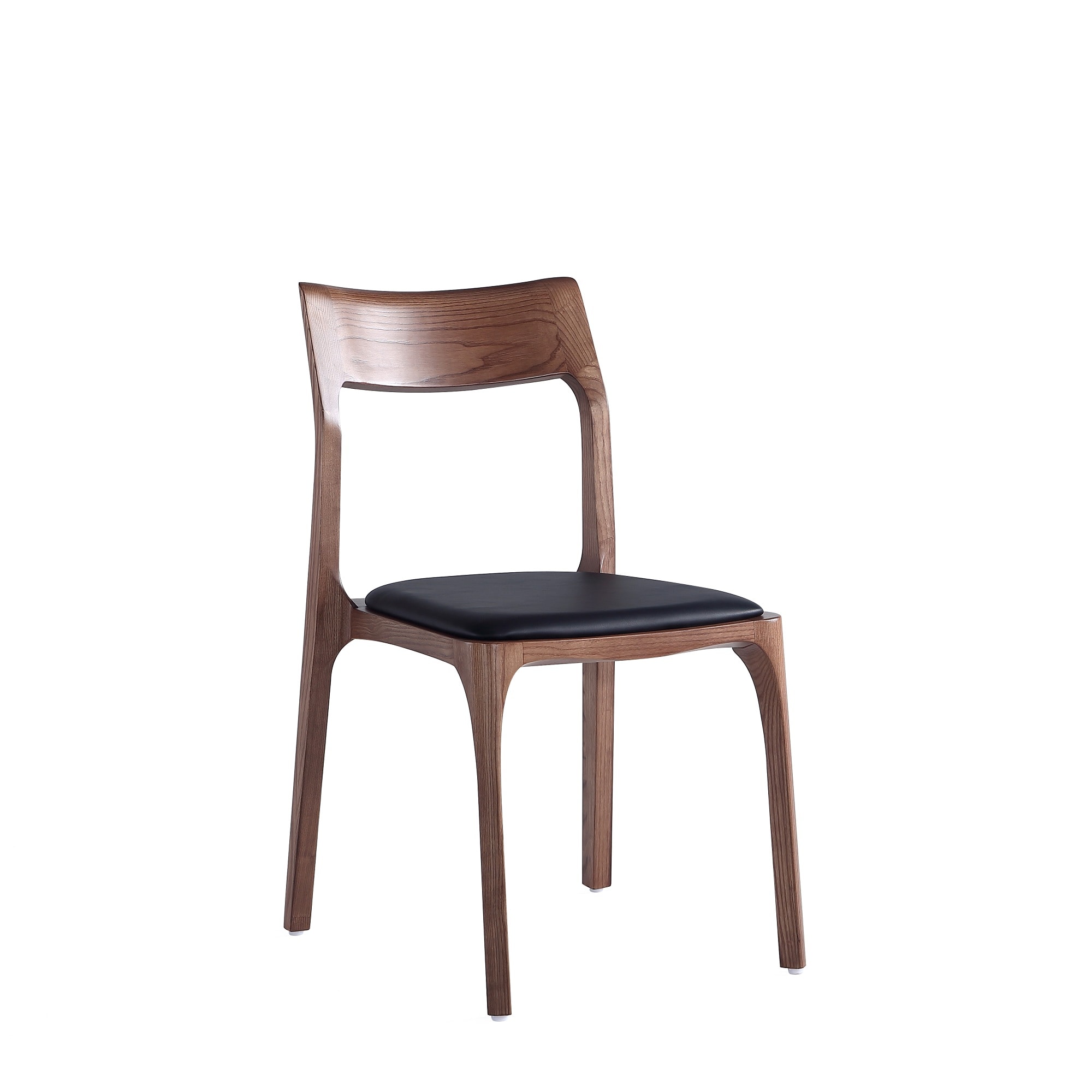 Moderno Walnut and Black Stackable Dining Chairs Set
