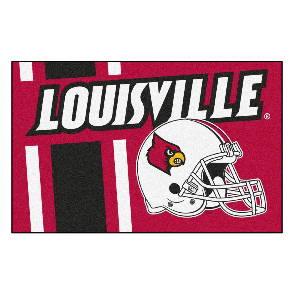 19 x 30 Red & Yellow NCAA University of Louisville Cardinals Rectangular  Starter Mat