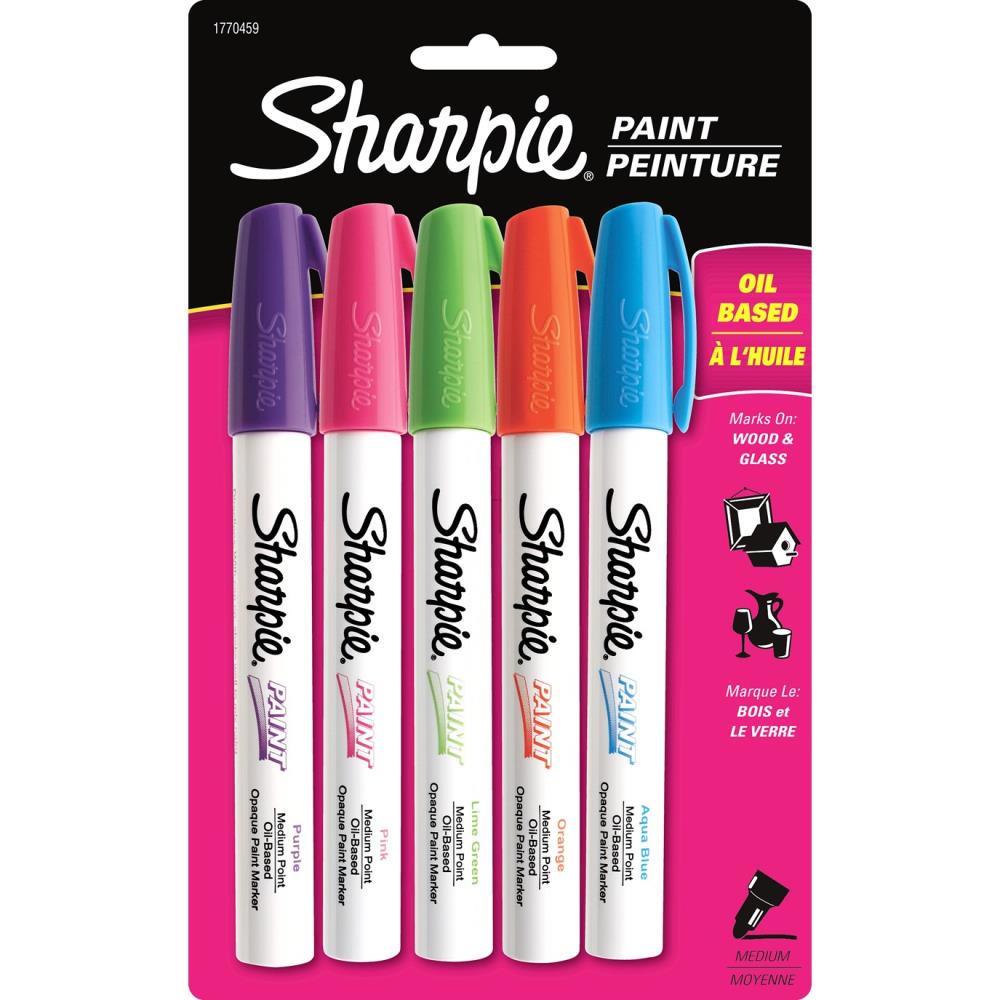Gebruikelijk Converteren Onzeker Sharpie 5-Pack Med Point Purple, Pink, Lime, Orange and Aqua Paint Pen/ Marker in the Writing Utensils department at Lowes.com