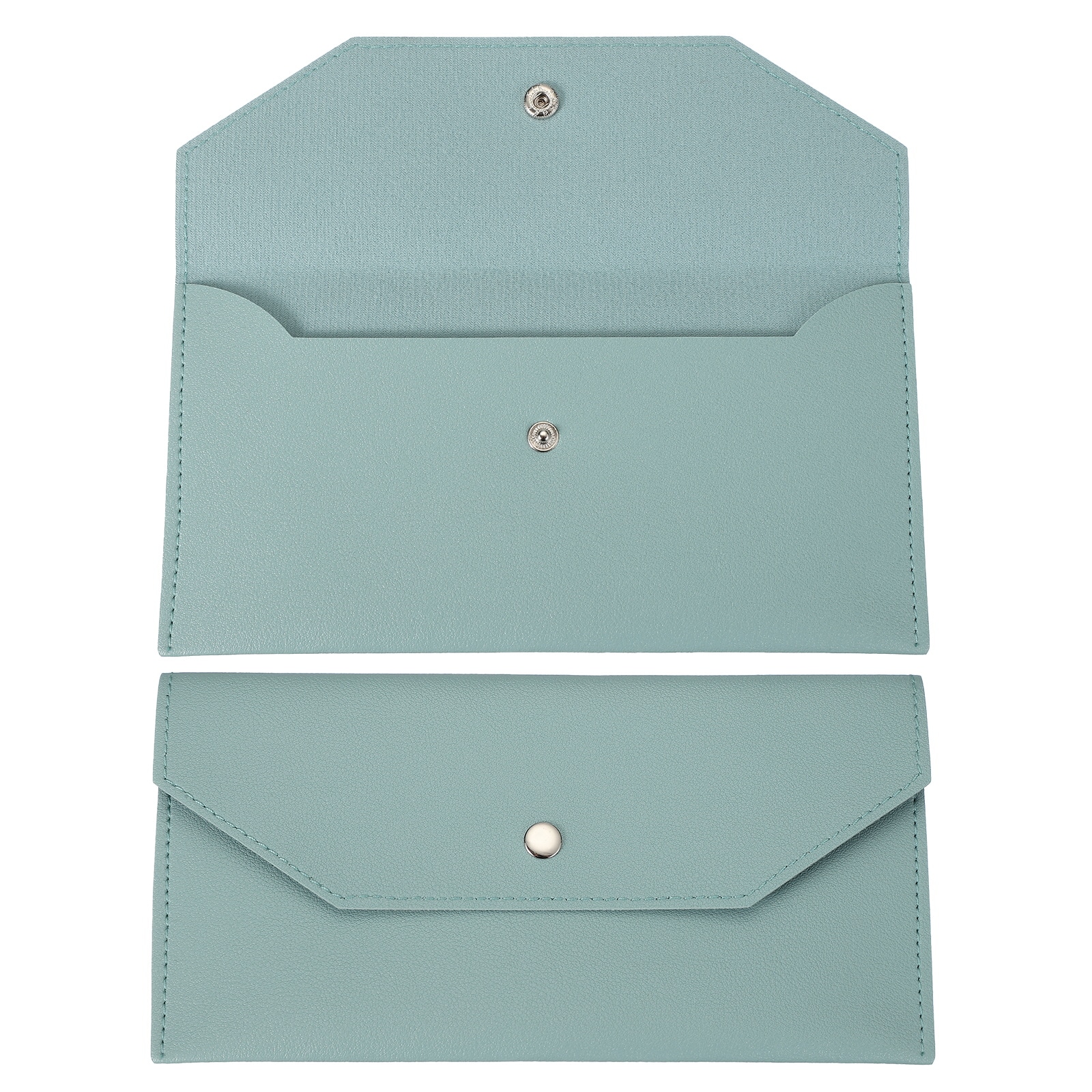 PATIKIL Cash Envelope Wallet Budget Cash Holder Reusable Money Bag Pouch Leather Money Organizer Pouch for Men Women Receipt Check Bill Travel Graduation Holidays Light Blue