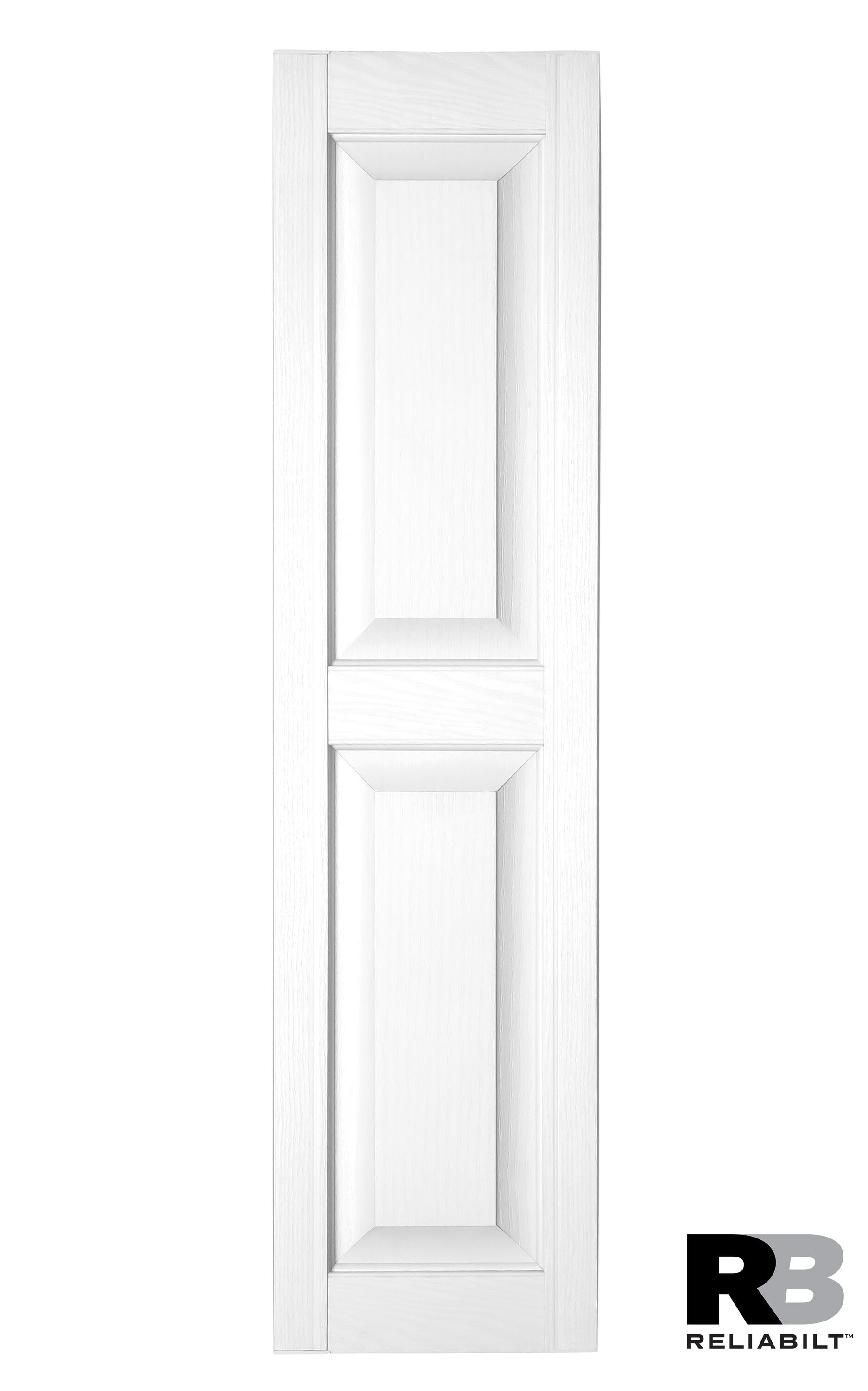 RELIABILT RP1248001 12-in W x 48-in H White Raised panel Polypropylene Exterior Shutters ( 2 -Pack )