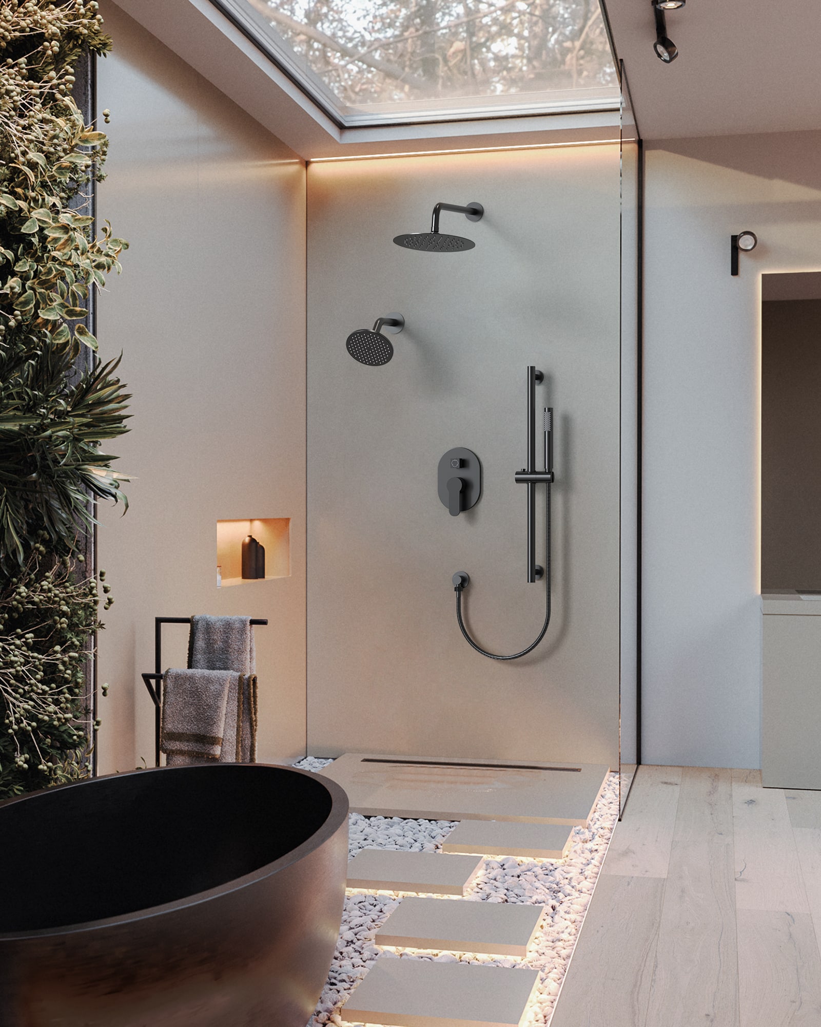 GRANDJOY SFS-1058-BK10 Showerhead-Bar-Panels - View #15