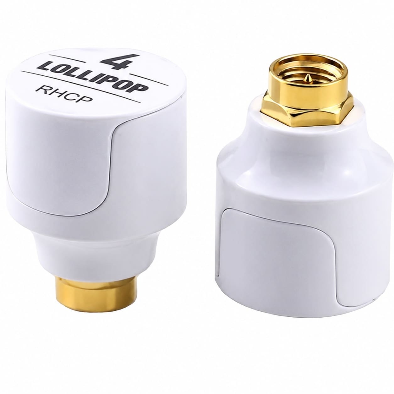 Phyfalip  FPV Antenna Lollipop 4 5.8GHz RHCP 2.6Dbi Stubby SMA Connector for FPV Drone Racing Quadcopters Multicopters Goggles TX RX White SMA