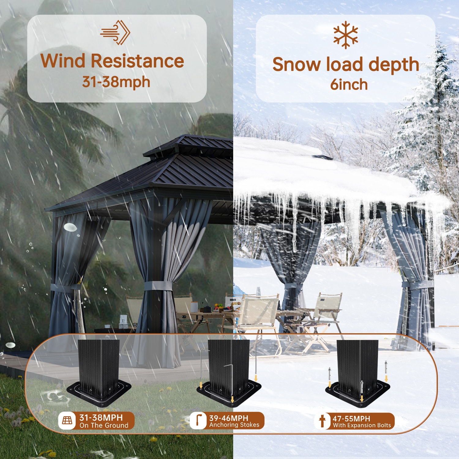 Bapipro BPGB34G33 Wood-Resin-Gazebos - View #10