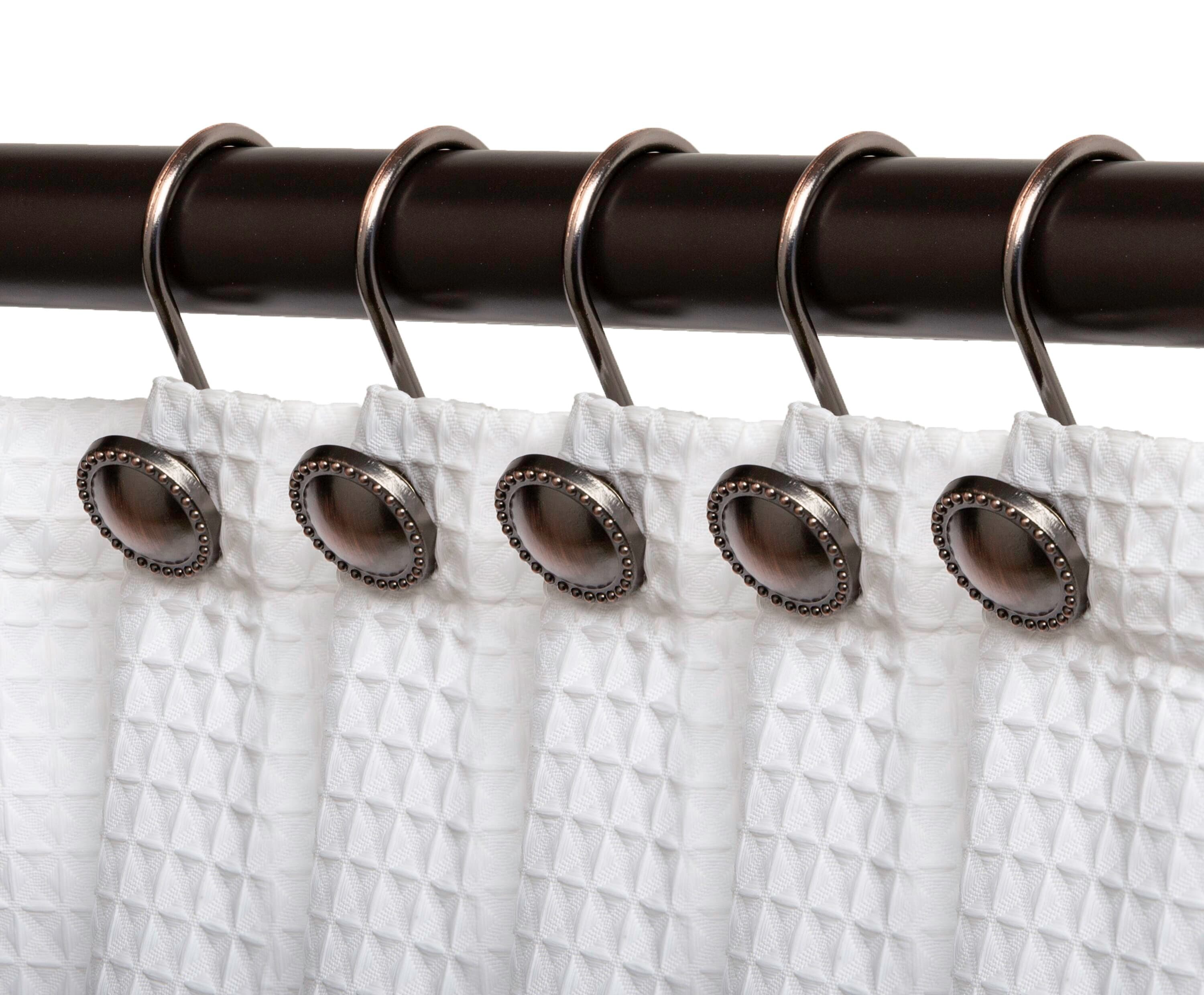 Utopia Alley  Rustproof Modern Decorative Shower Curtain Hooks or Hangers for Bathroom Curtains Kitchen Clothing Towels etc - Set of 12 Oil Rubbed Bronze