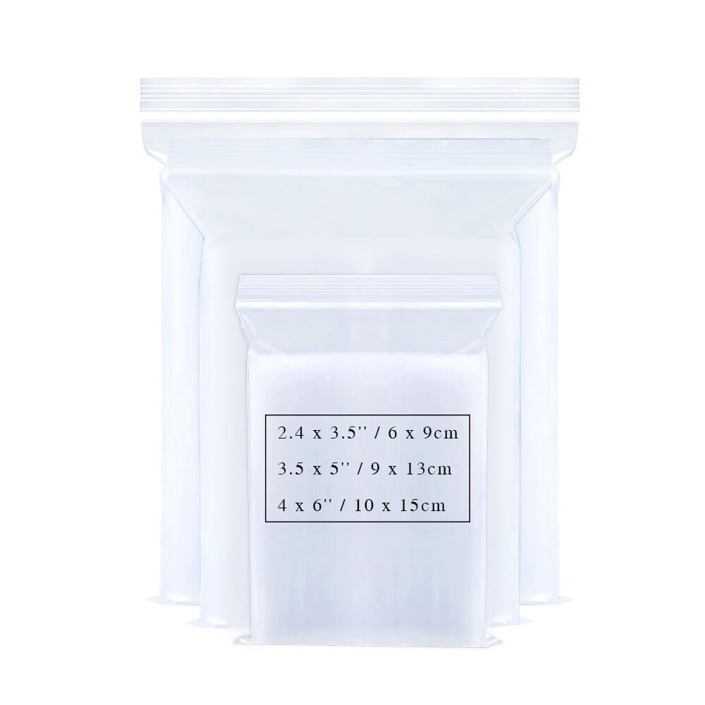 Afoxsos -  Small Plastic Bags 300 pcs Assorted Sizes Clear Zipper Reclosable Storage Bags for Jew...