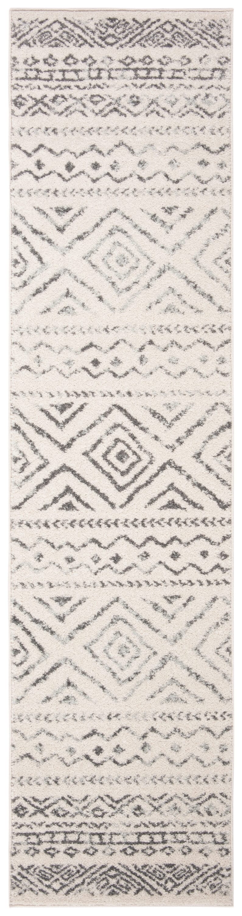 Ivory & Grey Moroccan Boho 2' x 5' Hand-Knotted Runner
