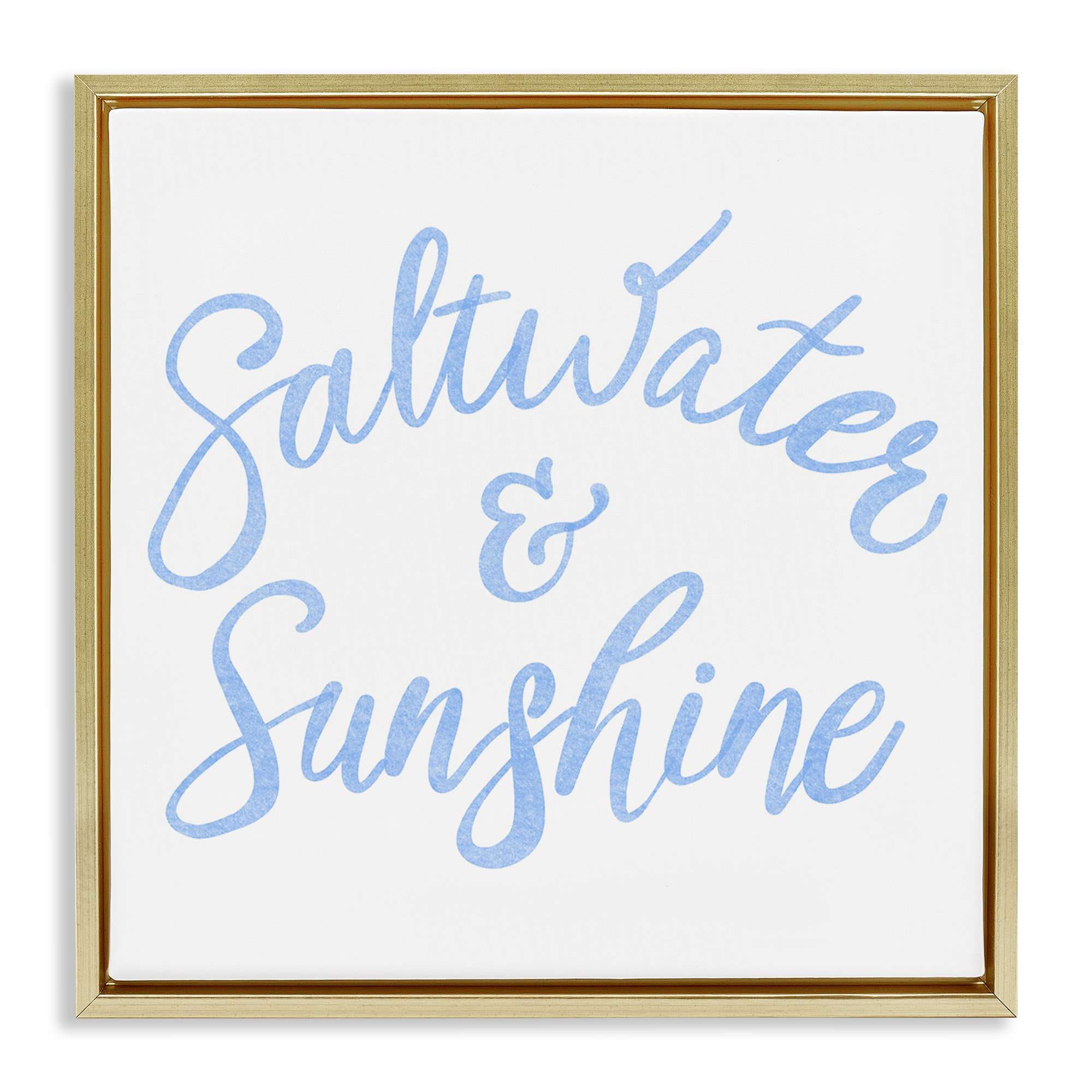 Stupell Industries BS-836-FFG-17X17 Minimal Saltwater and Sunshine Gold Framed Floater Canvas Wall Art By SunDance Group 18 x 18