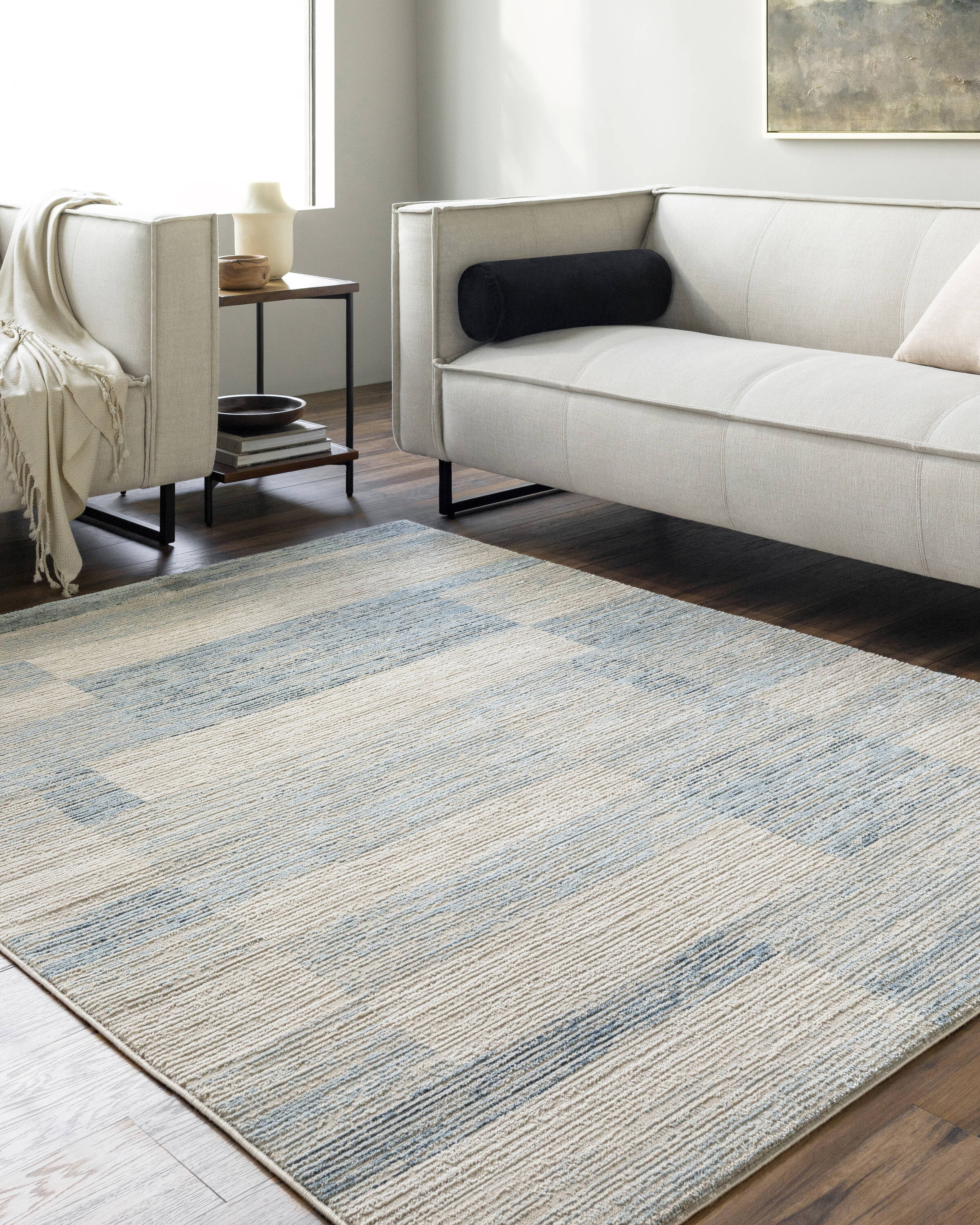 Livabliss ALG2351-537 Allegro 5 x 7 (ft) Loomed Polyester Tan Rectangular Indoor Geometric Mid-Century Modern Area rug