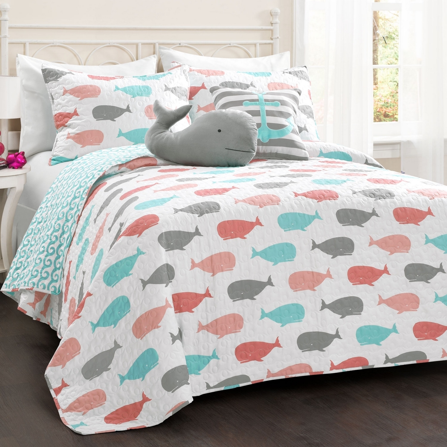 Lush Decor 16T004809 Pink Animal Reversible Twin Quilt