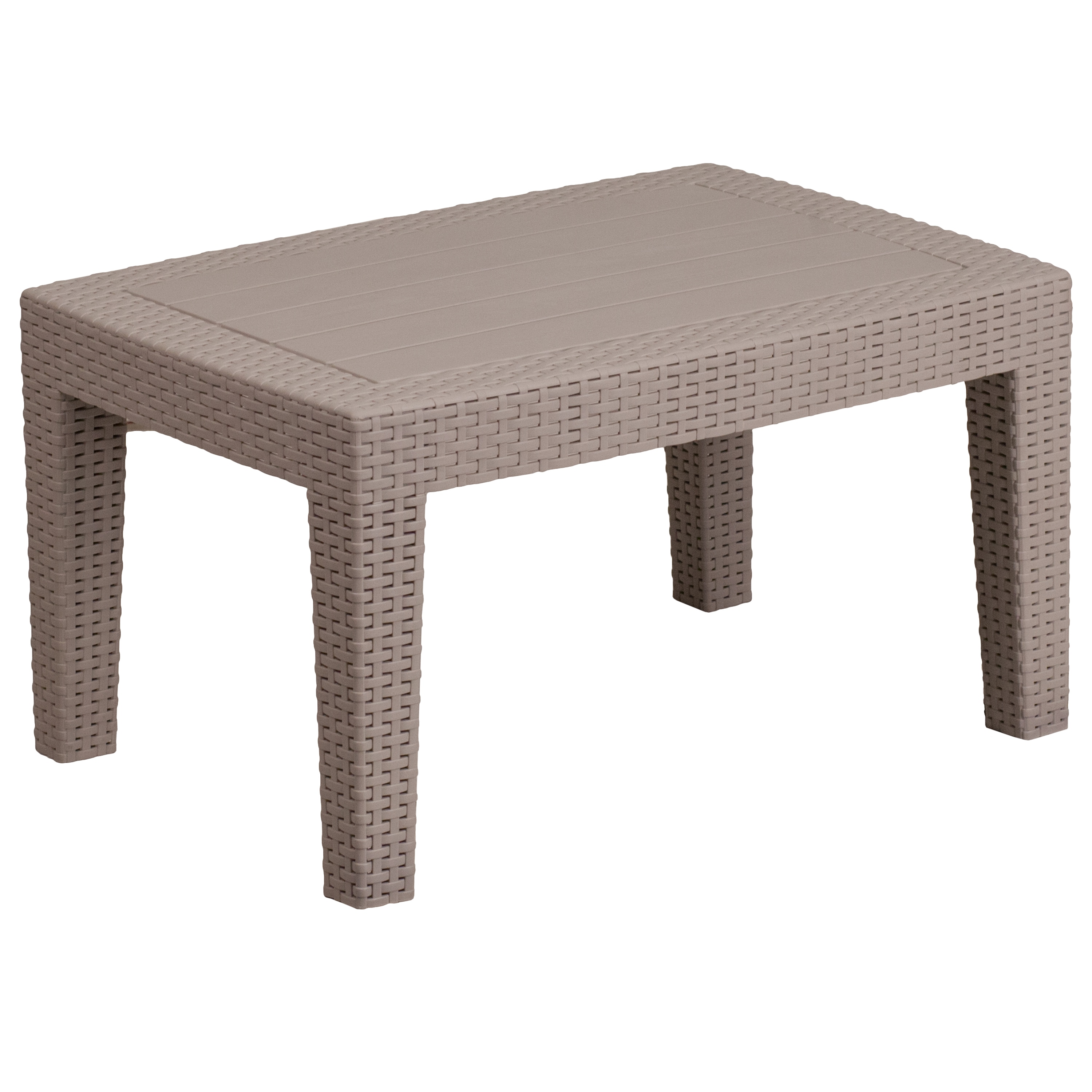 Flash Furniture 889142156789 Seneca Rectangle Outdoor Coffee Table 19.75-in W x 27.75-in L