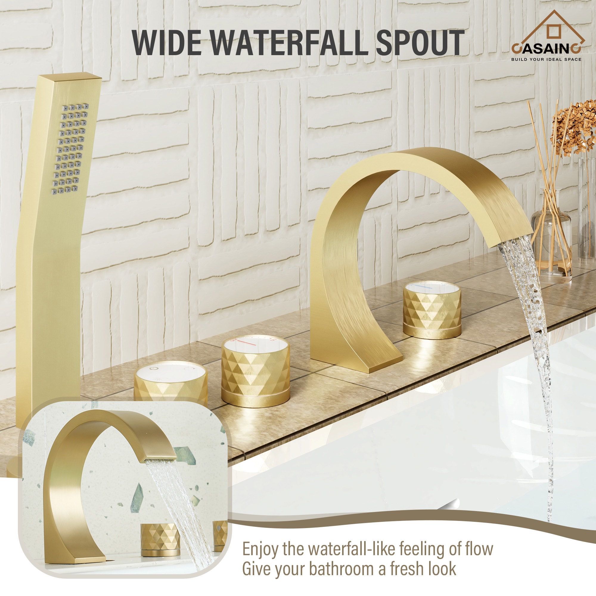 CASAINC TC11-TG Roman-Tub-Faucets - View #9