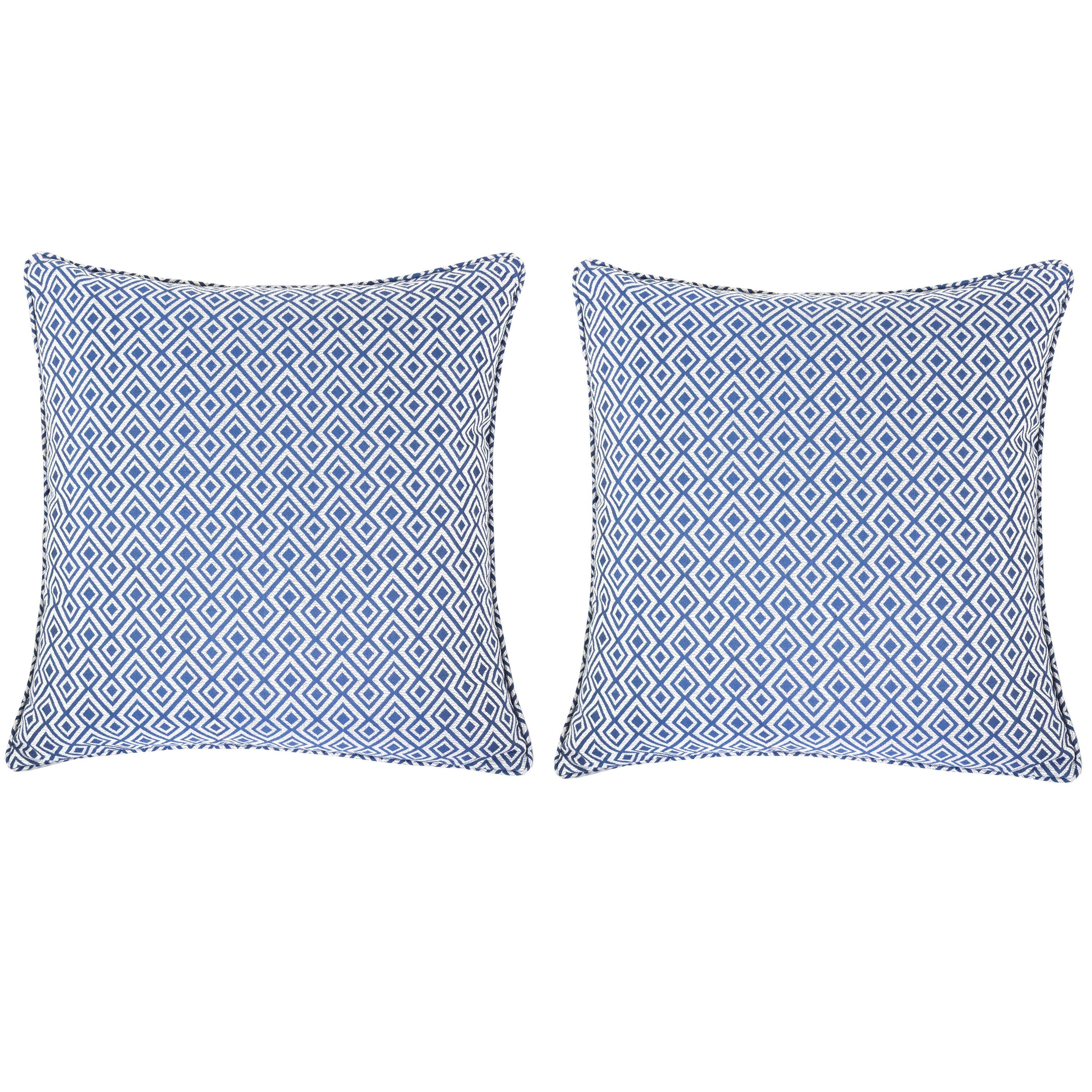 LuXeo 2 -Piece 20-in x 20-in Navy Square Indoor Decorative Pillow