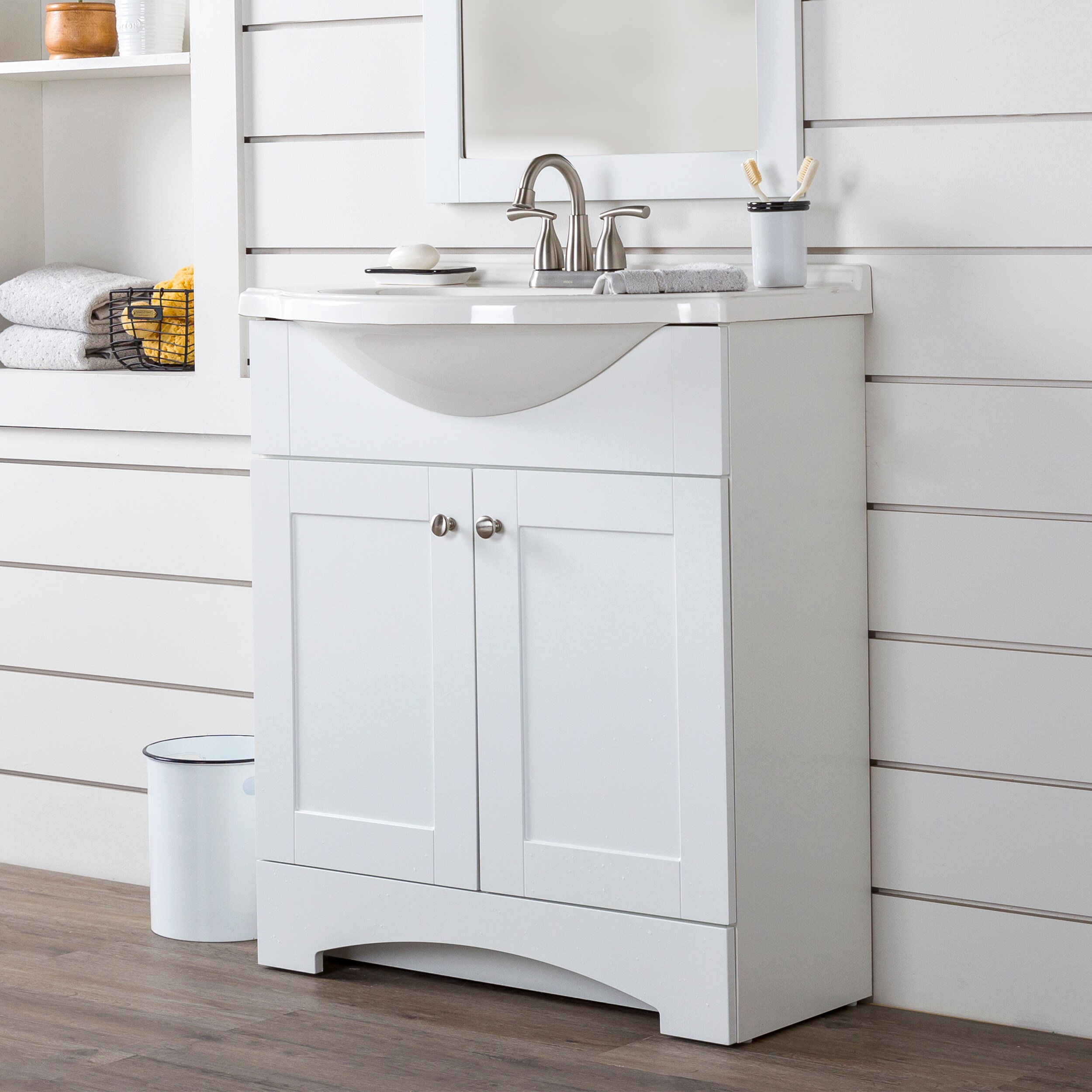 Diamond NOW Hayes 31-in White Single Sink Bathroom Vanity with White ...