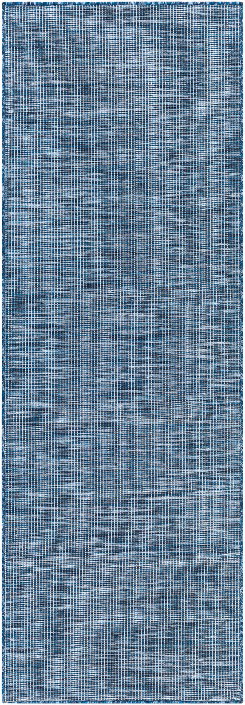 Livabliss PSA2310-2773 Pasadena 3 x 8 (ft) Polypropylene Blue Rectangular Indoor/Outdoor Solid Oriental Runner rug