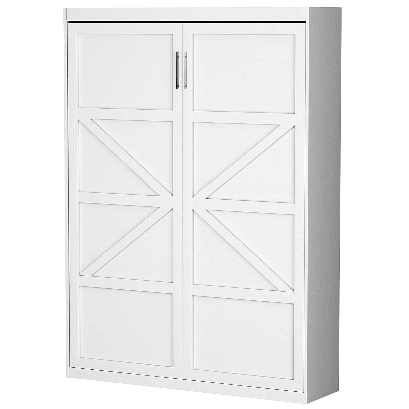 FurniFusion SF-R-MFC-FULL White Full Wood Murphy Bed