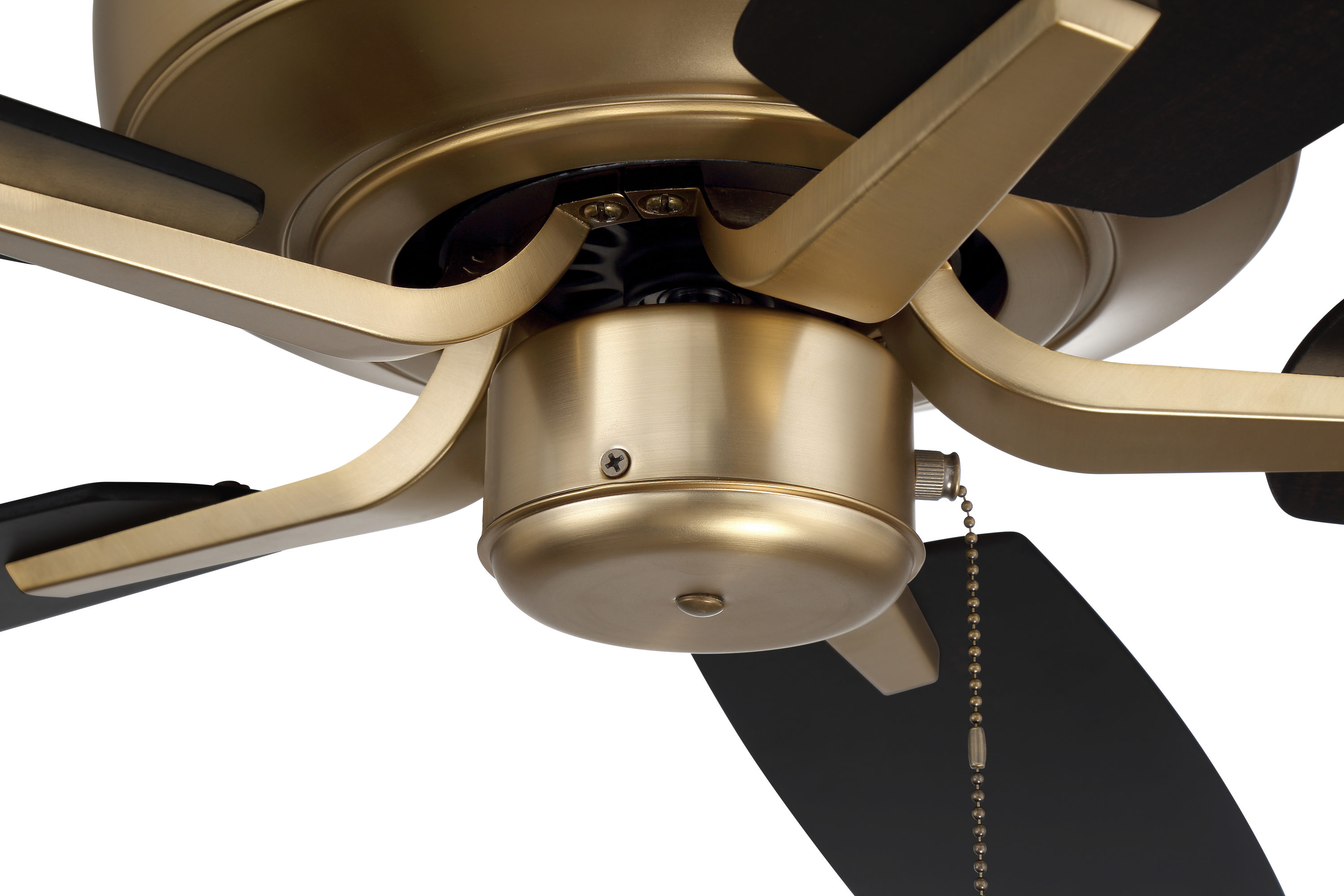 Satin Brass 52" Ceiling Fan with Black Walnut Blades