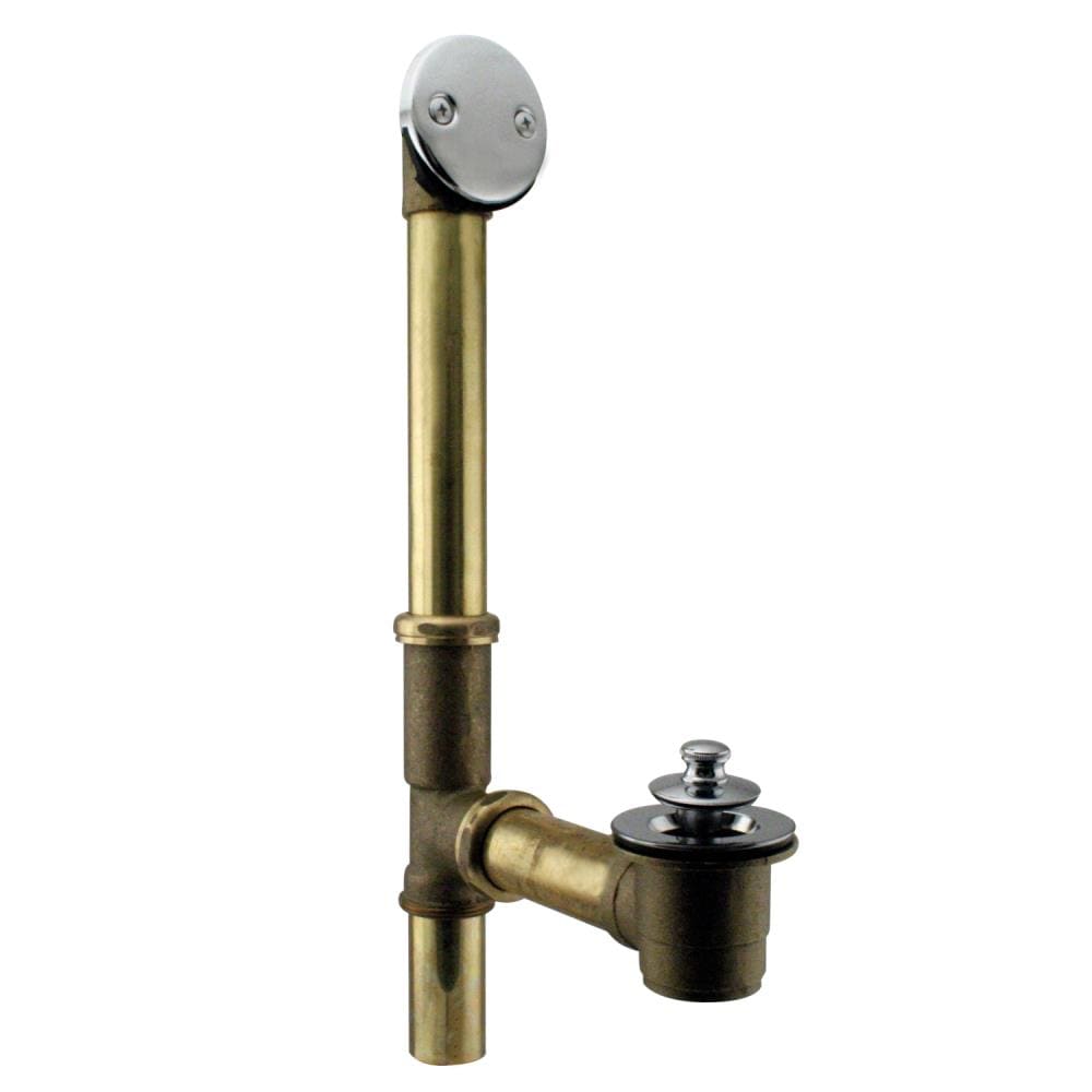 WESTBRASS D321-20G-26 Bath Waste and Overflow Twist and Close- 14" Make-up, 20 Ga. Tubing In Polished Chrome