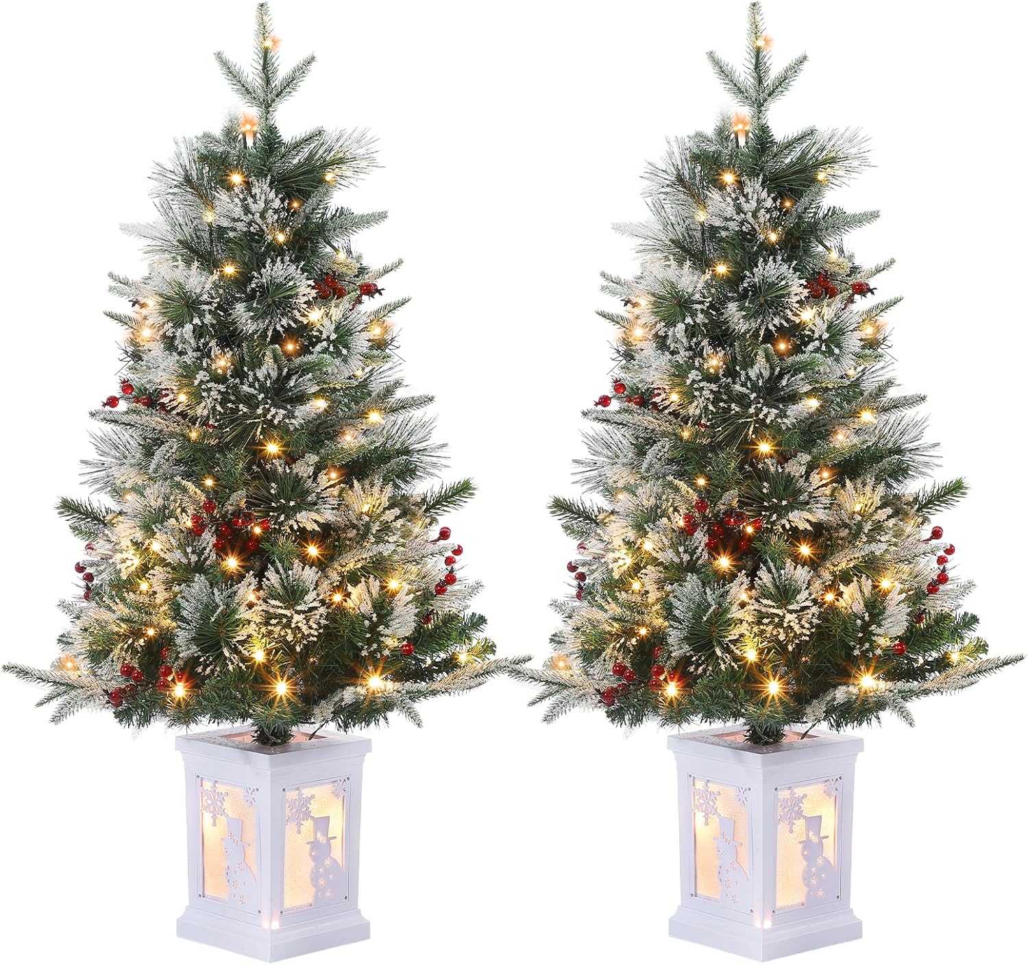 Qeetex 3 Ft Pre  Lit Artificial Christmas Tree with 78 Warm White LED Lights    Effortless Assembly for Home and Office Holiday Decorations   Christmas Trees with Lights to Create a Cozy Festive Atmosphere