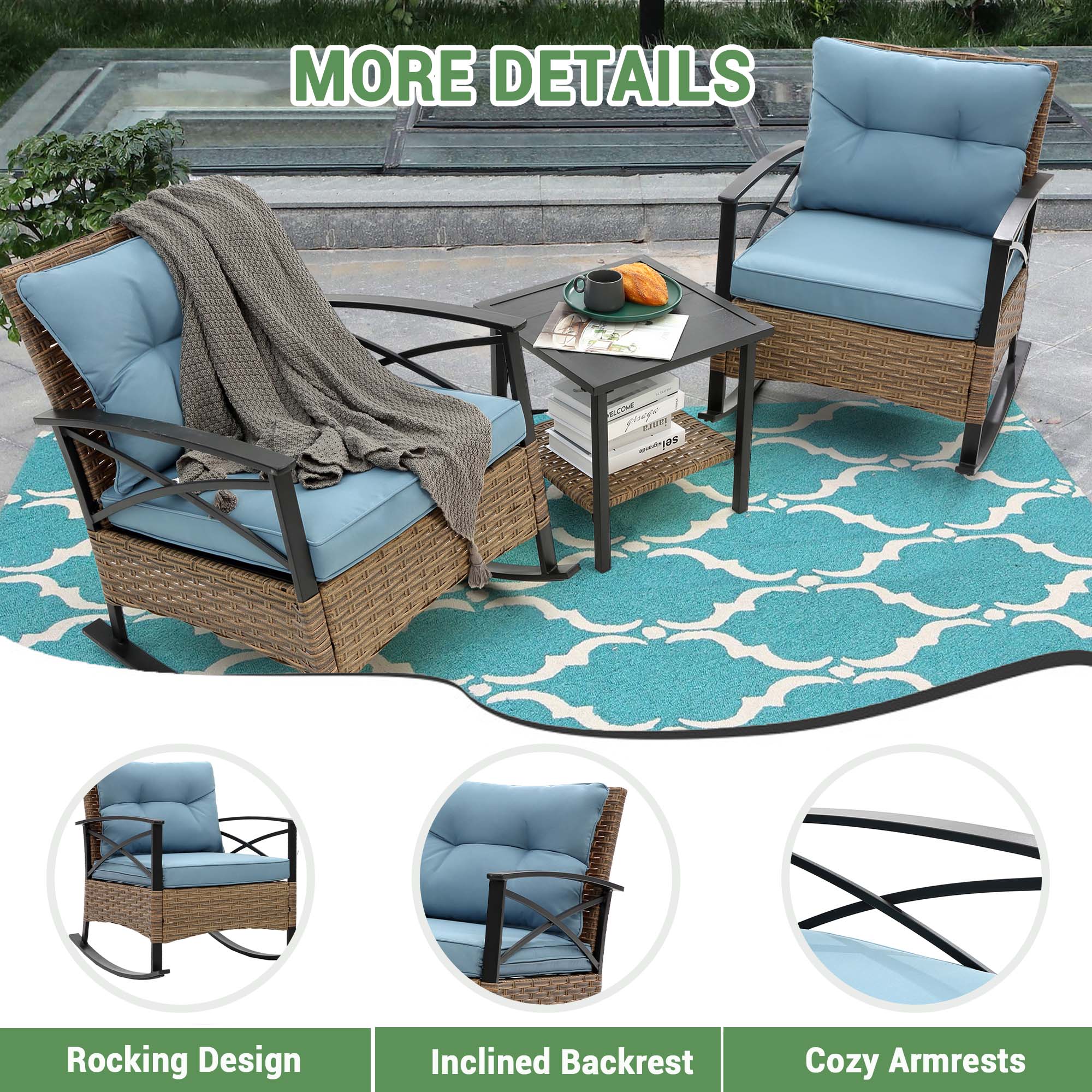 Fun Orange FUNS1HW20 Patio-Conversation-Sets - View #6