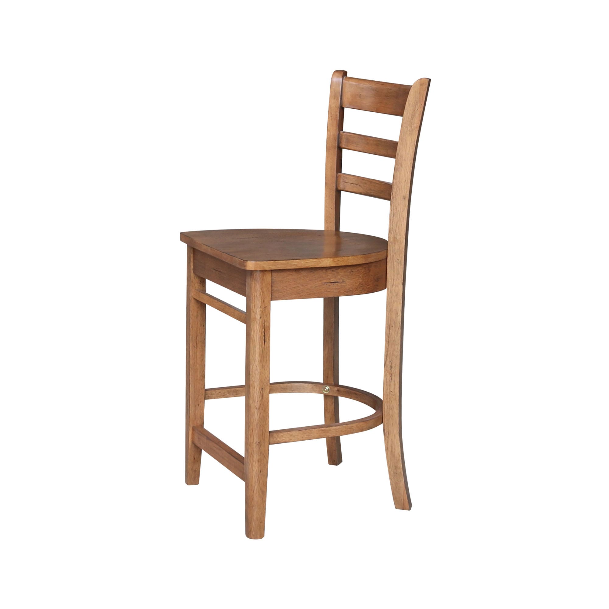 Emily Distressed Oak Solid Wood Counter Height Stool