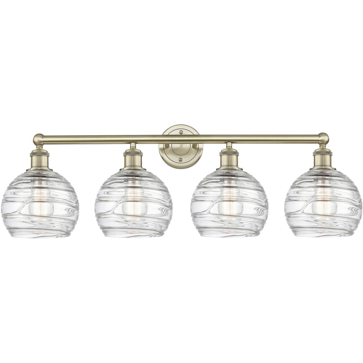 Innovations Lighting - 616-4W-AB-G1213-8 Athens Deco Swirl Bathroom Vanity Light Antique Brass