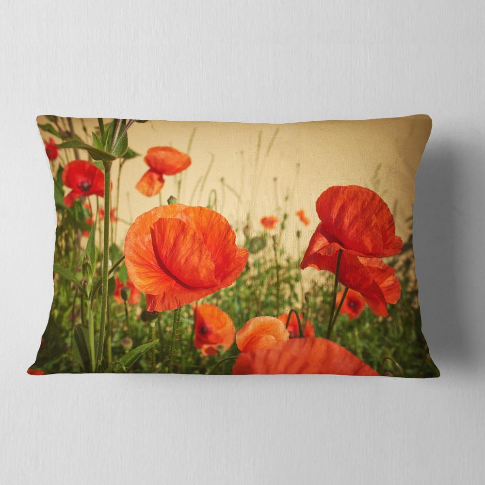 Designart CU13853-12-20 12-in x 20-in Red Indoor Decorative Pillow