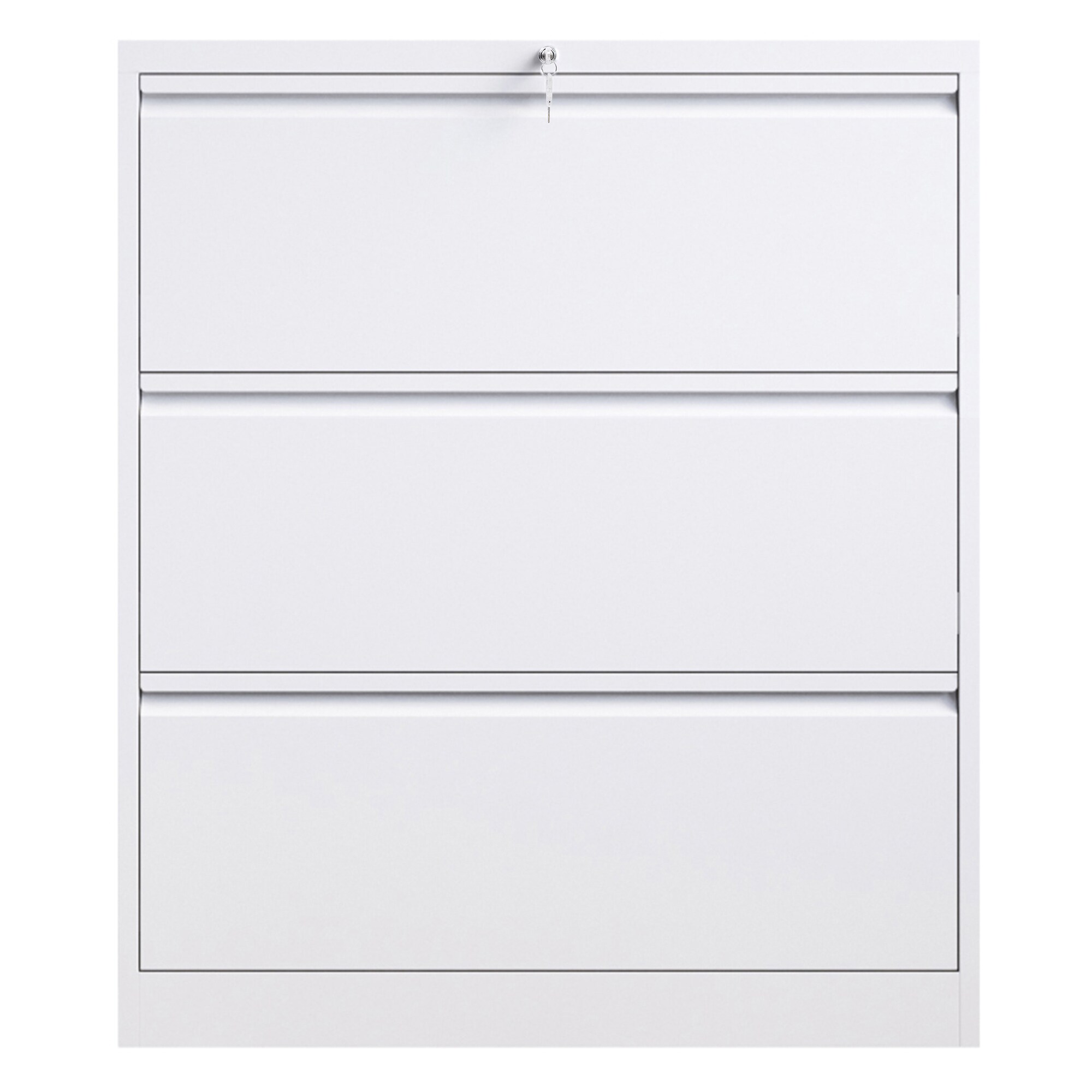 Sumyeg GU-W454S00002 Filing cabinet White 3-Drawer 35.4-in File Cabinet