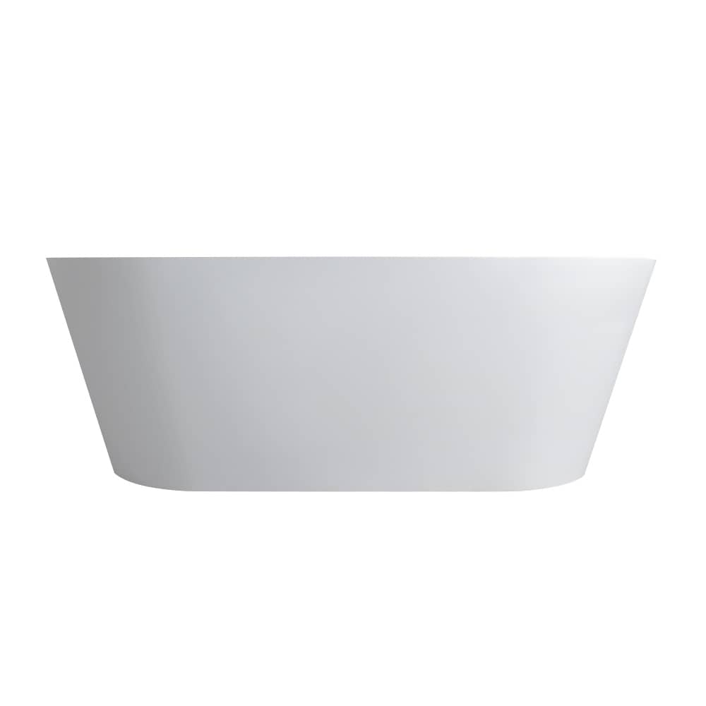 Vanityfus 63 inch freestanding solid surface soaking bathtub for bathroom