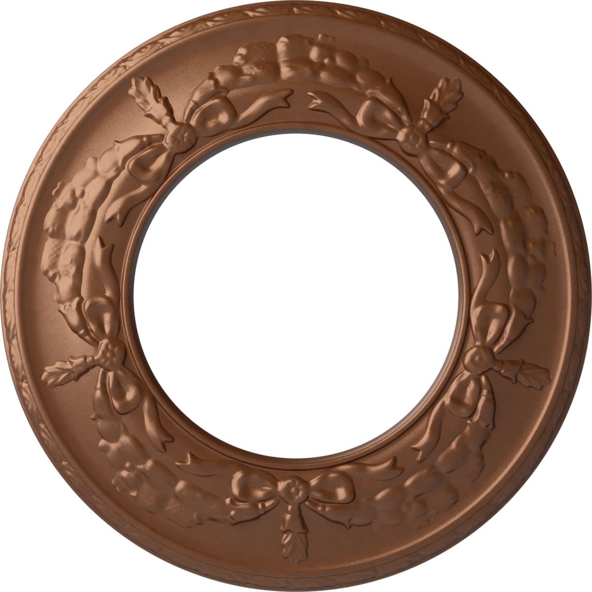 Ekena Millwork CM13SAPOS Salem 13.25-in W x 13.25-in L Painted Polished Copper Polyurethane Whole Ceiling Medallion