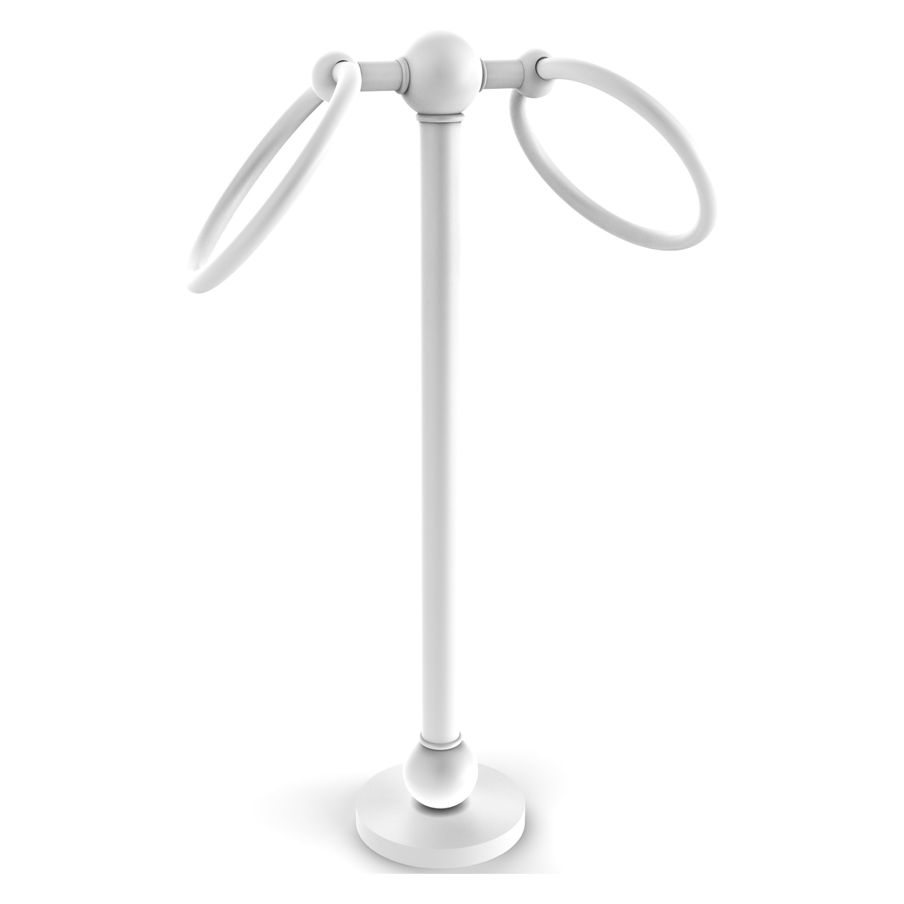 Allied Brass GL-53-WHM Matte White Freestanding countertop Double Towel Ring