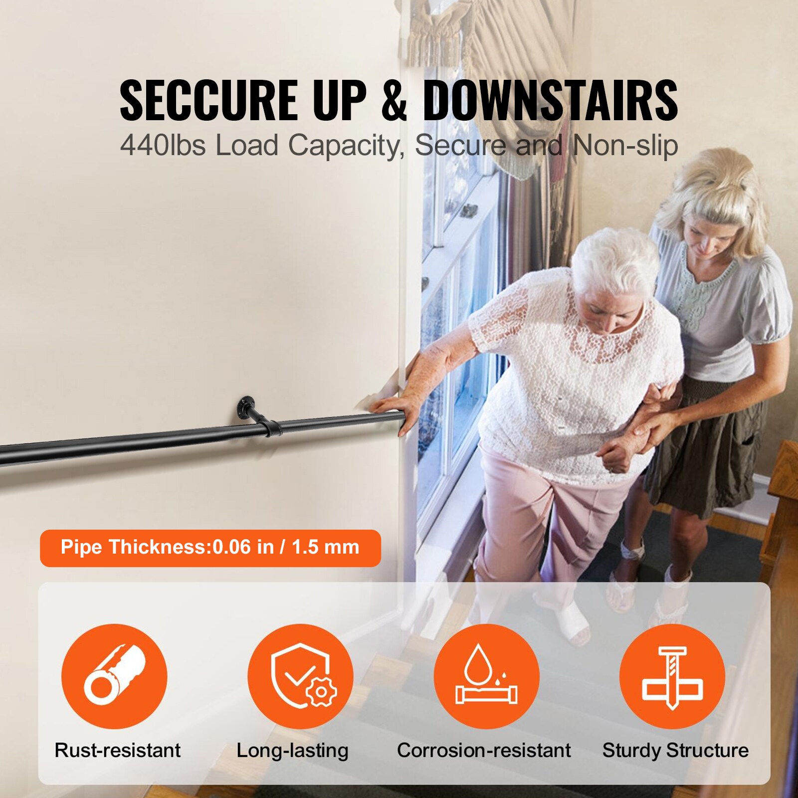 VEVOR SCTZBGSLTFSG01170V0 Interior-Stairpart-Railing - View #3