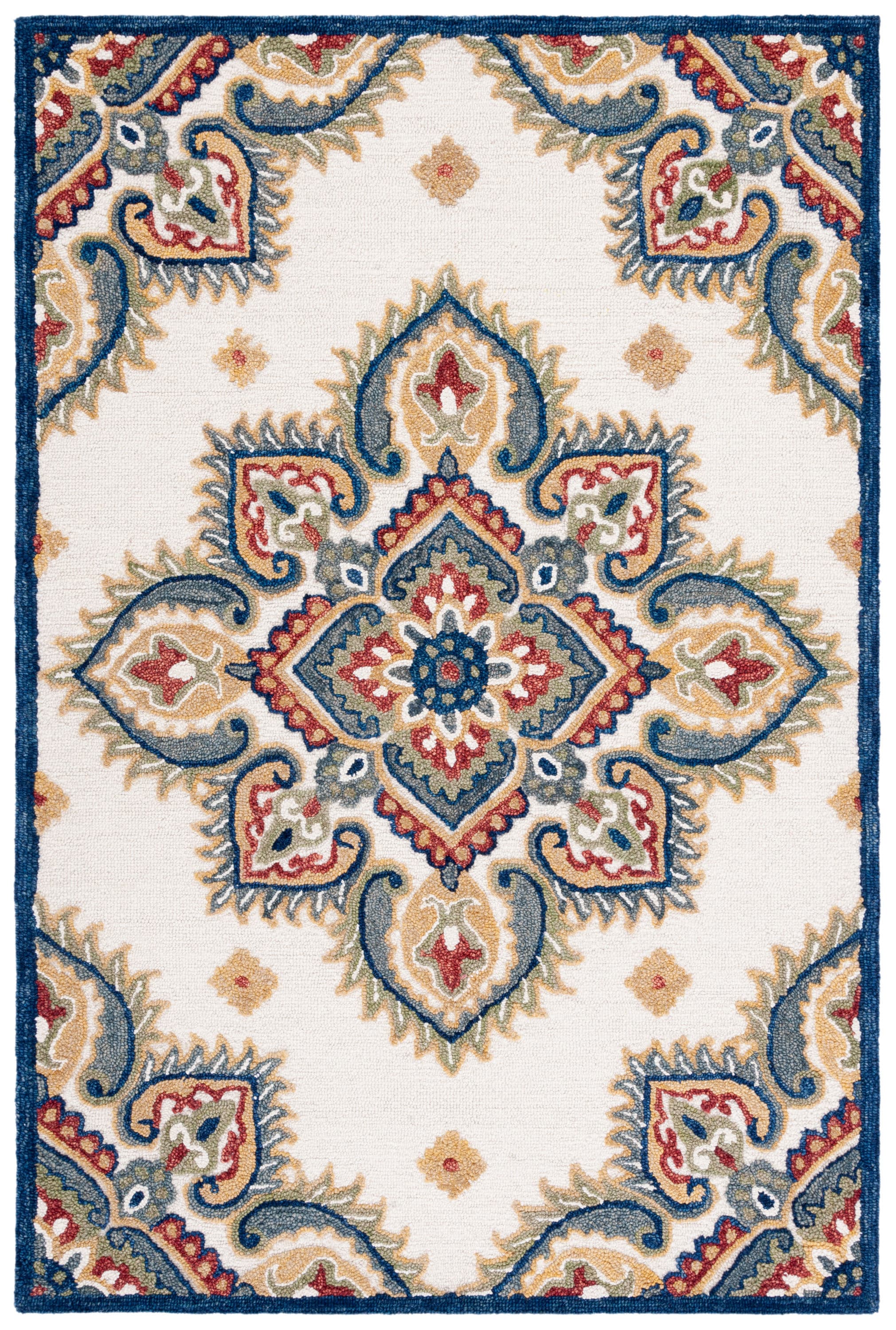 Ivory Elegance Hand-Tufted Wool Rectangular Rug