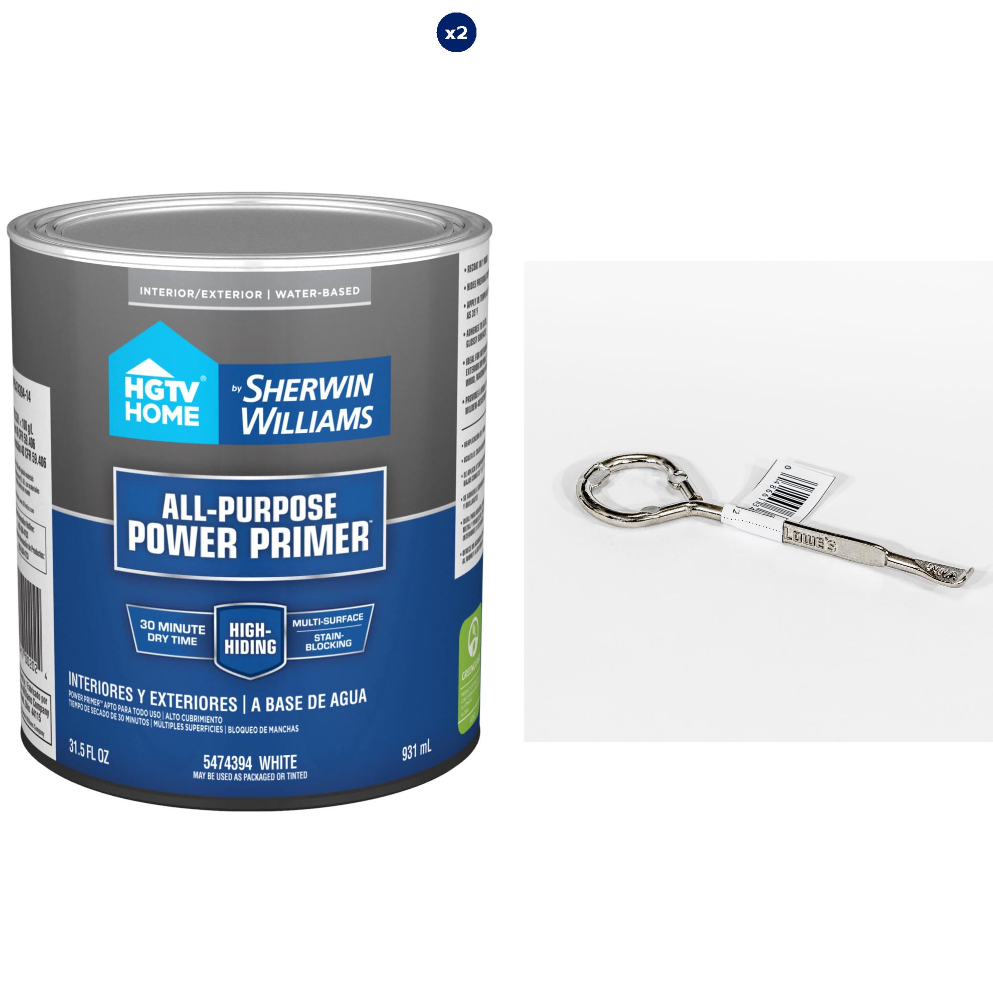 HGTV HOME by Sherwin-Williams All-Purpose Power Interior/Exterior High hiding Water-based Wall and Ceiling Primer ( 1-quart ) Bundle