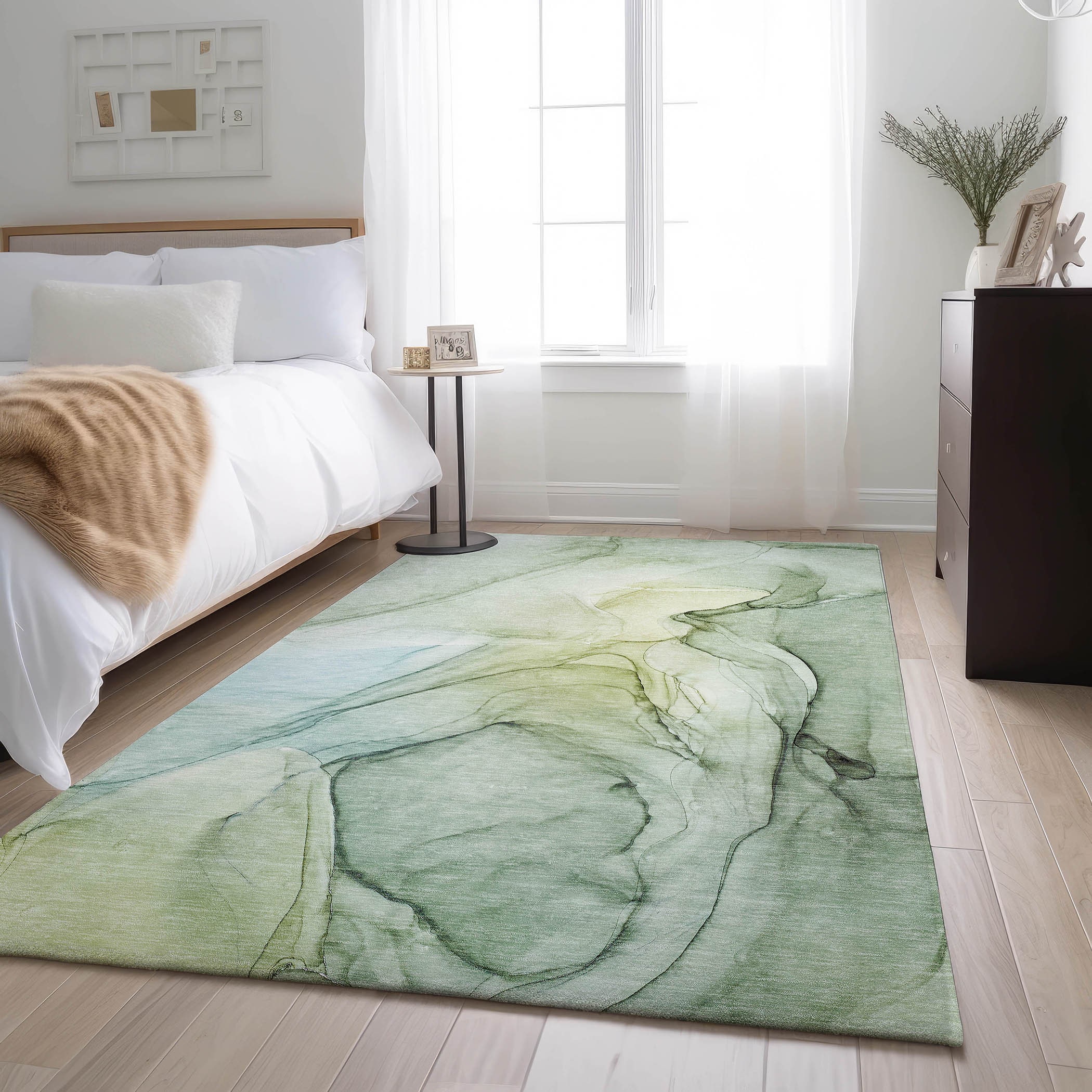 Addison Rugs AMF531TQ8X10 Mayfield AMF531TQ 8 x 10 (ft) Loomed Polyester Turquoise Rectangular Indoor Geometric Machine washable Area rug