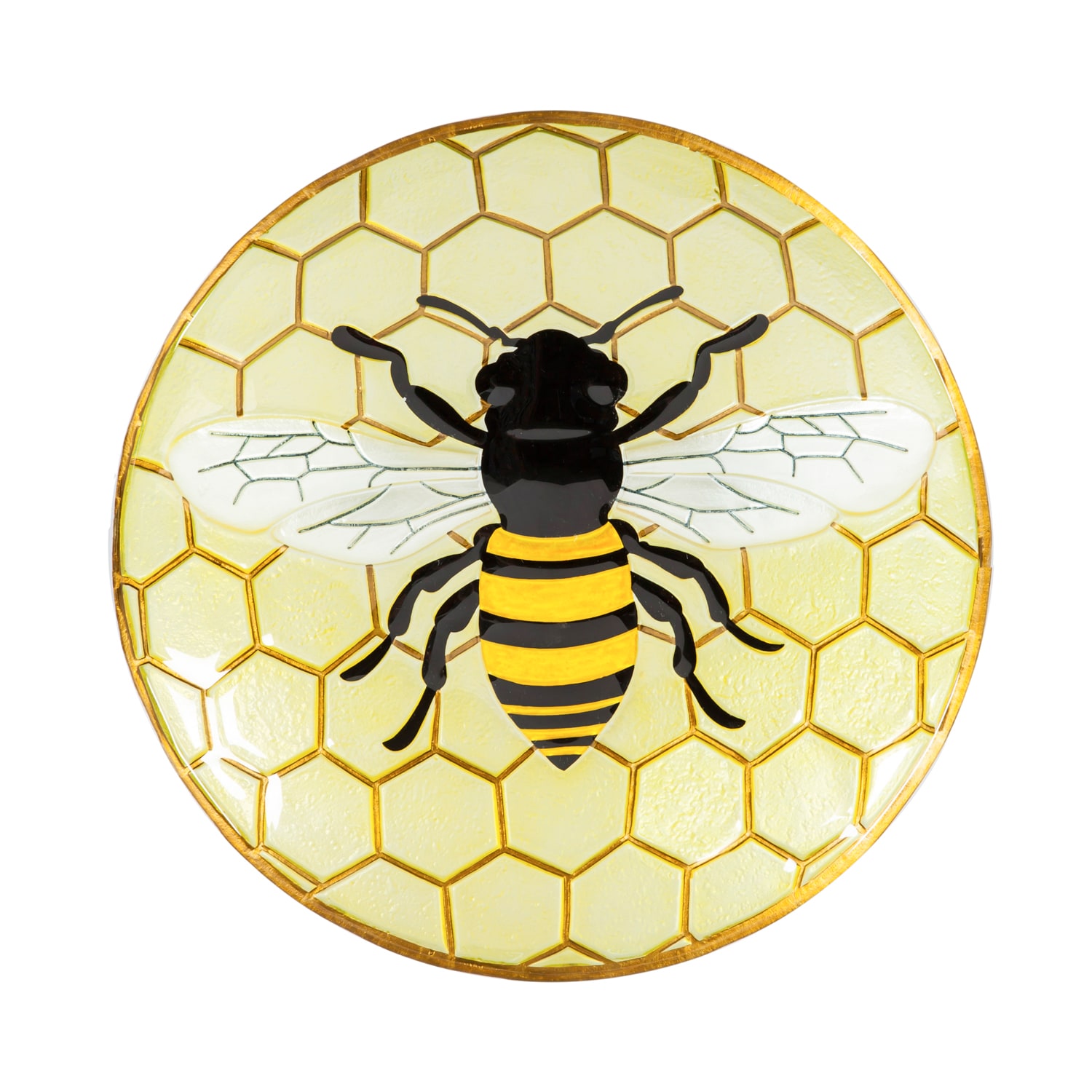 Evergreen 2GB781 2.36-Inches H Yellow Glass Birdbath bowl