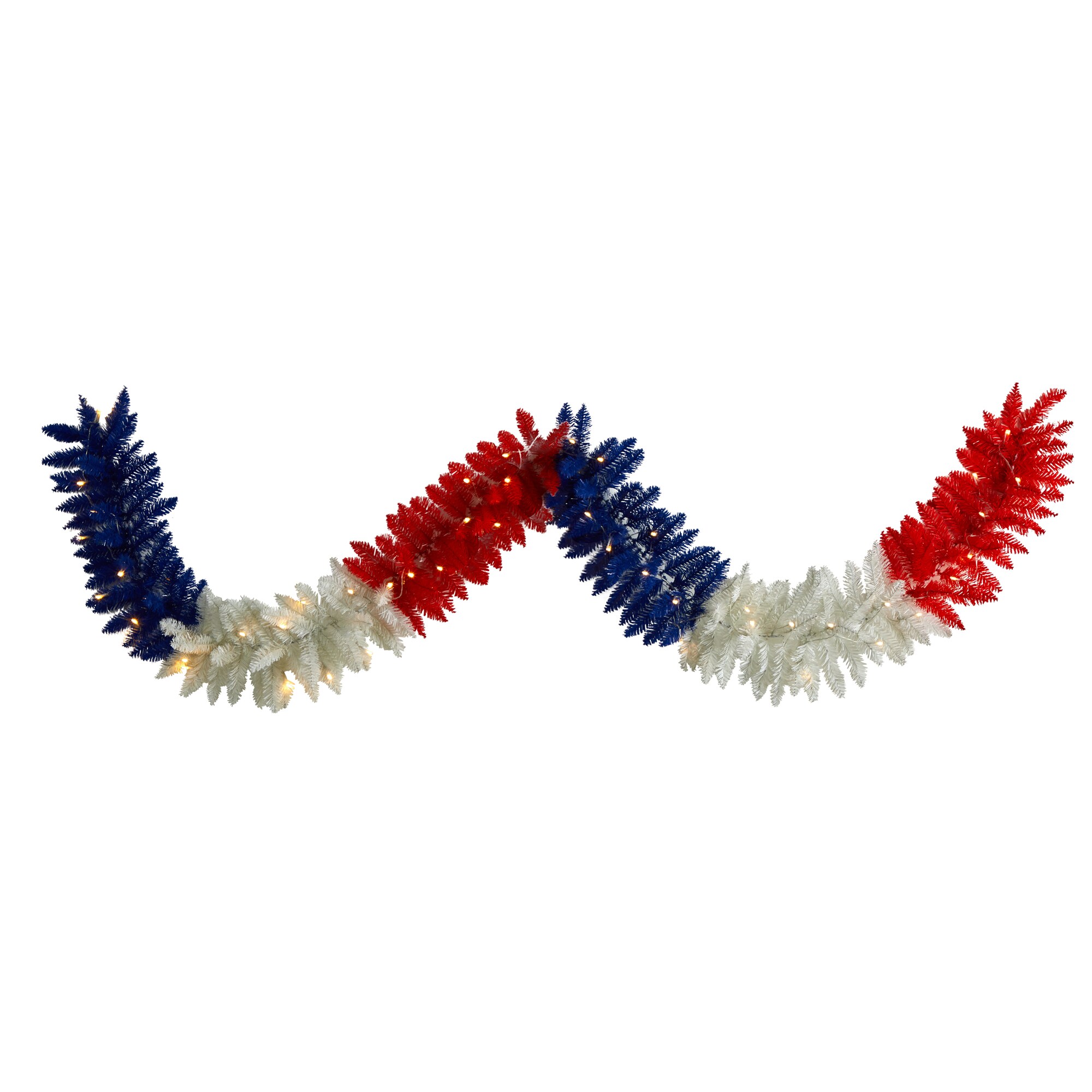 Nearly Natural W1175 PVC Indoor Hanging decoration Garland Flag 4th of July Decor