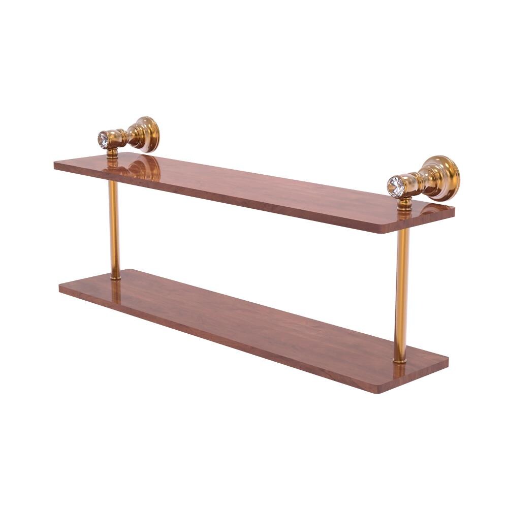 Allied Brass CC-2-22-IRW-BBR Carolina Crystal Brushed Bronze 2 -Tier Wall mount Bathroom Shelf ( 22-in x 9.2-in x 5-in )