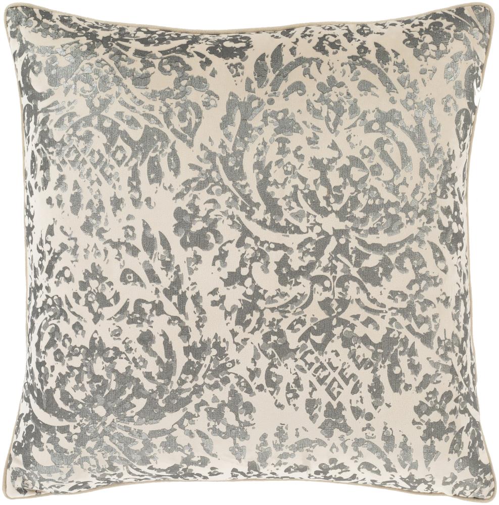 Surya CRI002-1818D Carrisa 18-in x 18-in Cream Square Indoor Decorative Pillow