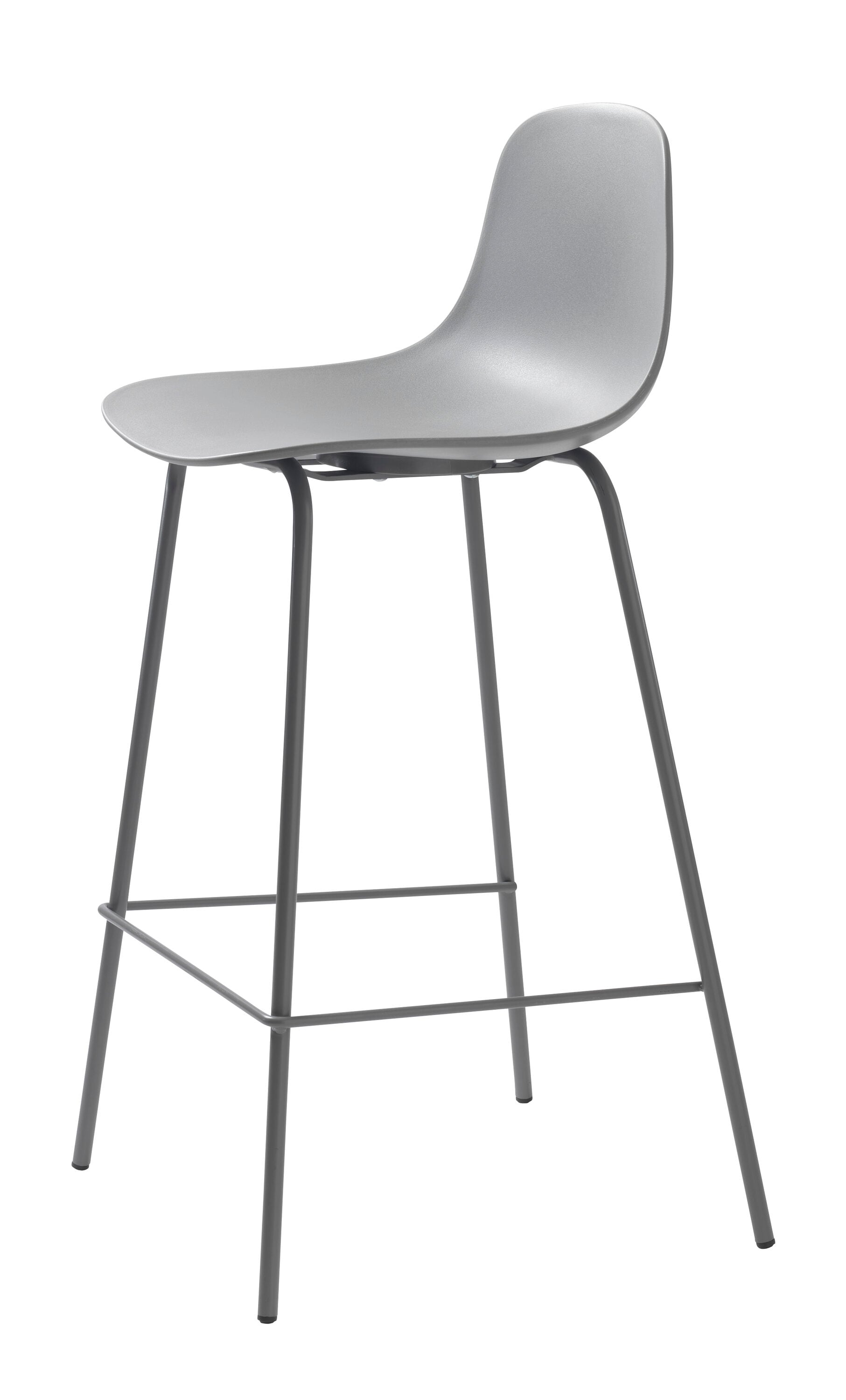  WT-4202-GRY 2 -Set Grey 26.75-in H Counter height Contoured seat Metal Bar Stool and Back