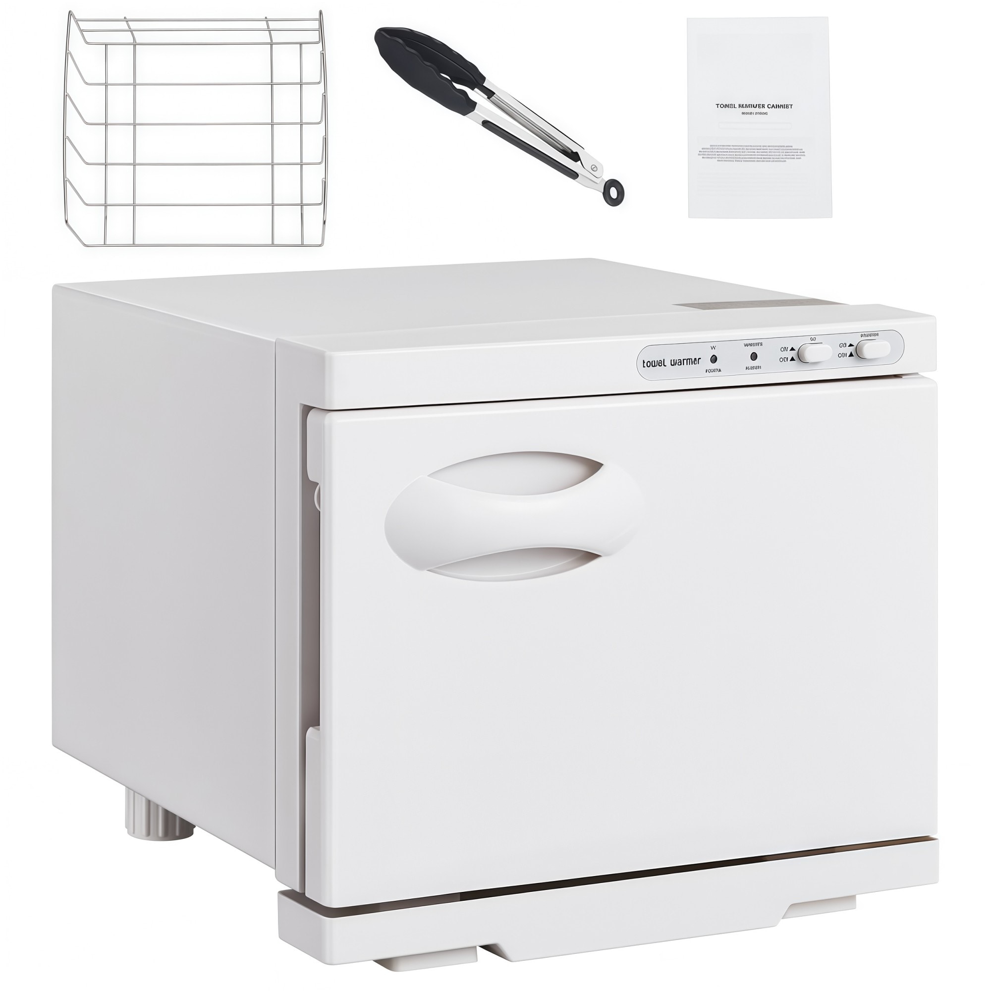 Numhew - 8L 2-Rack Stainless Steel White Towel Warmer Cabinet